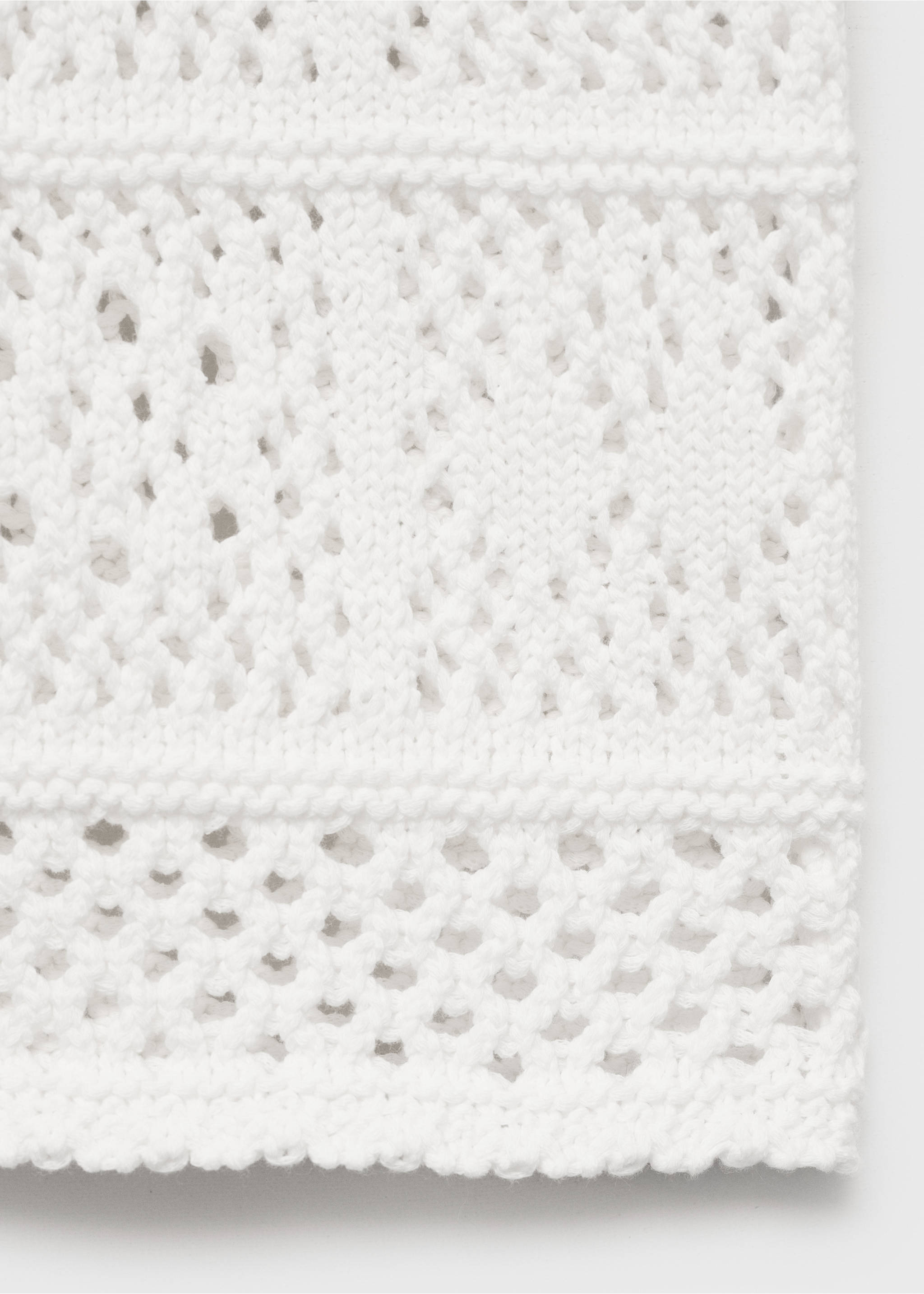 Short-sleeved crochet cardigan - Details of the article 0, White. Ref: 17032904-00.