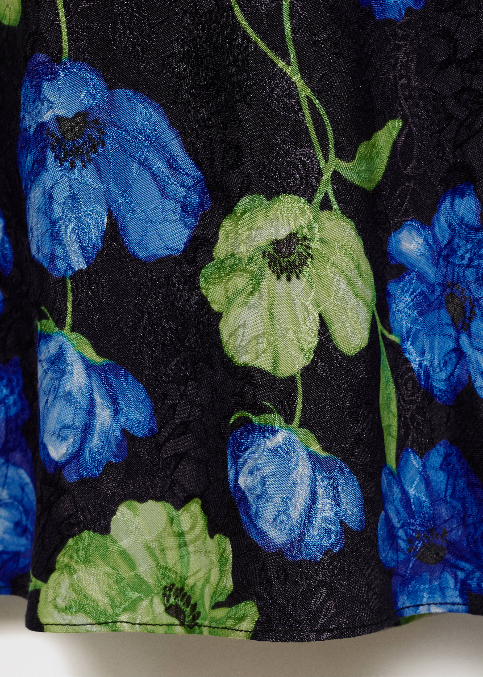 Floral-print long skirt - Details of the article 8, Black. Ref: 17032910-00.