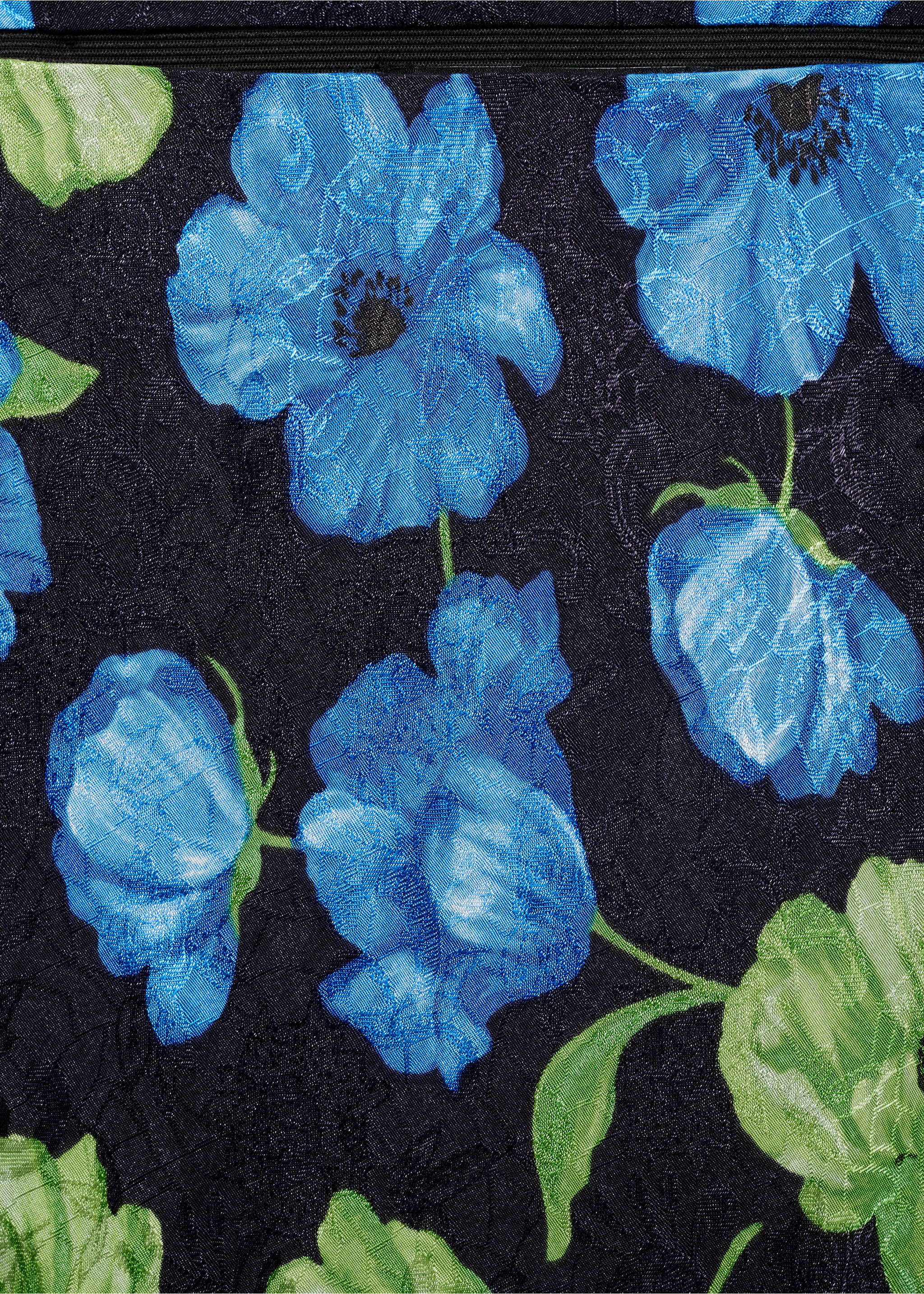 Floral-print long skirt - Details of the article 0, Black. Ref: 17032910-00.