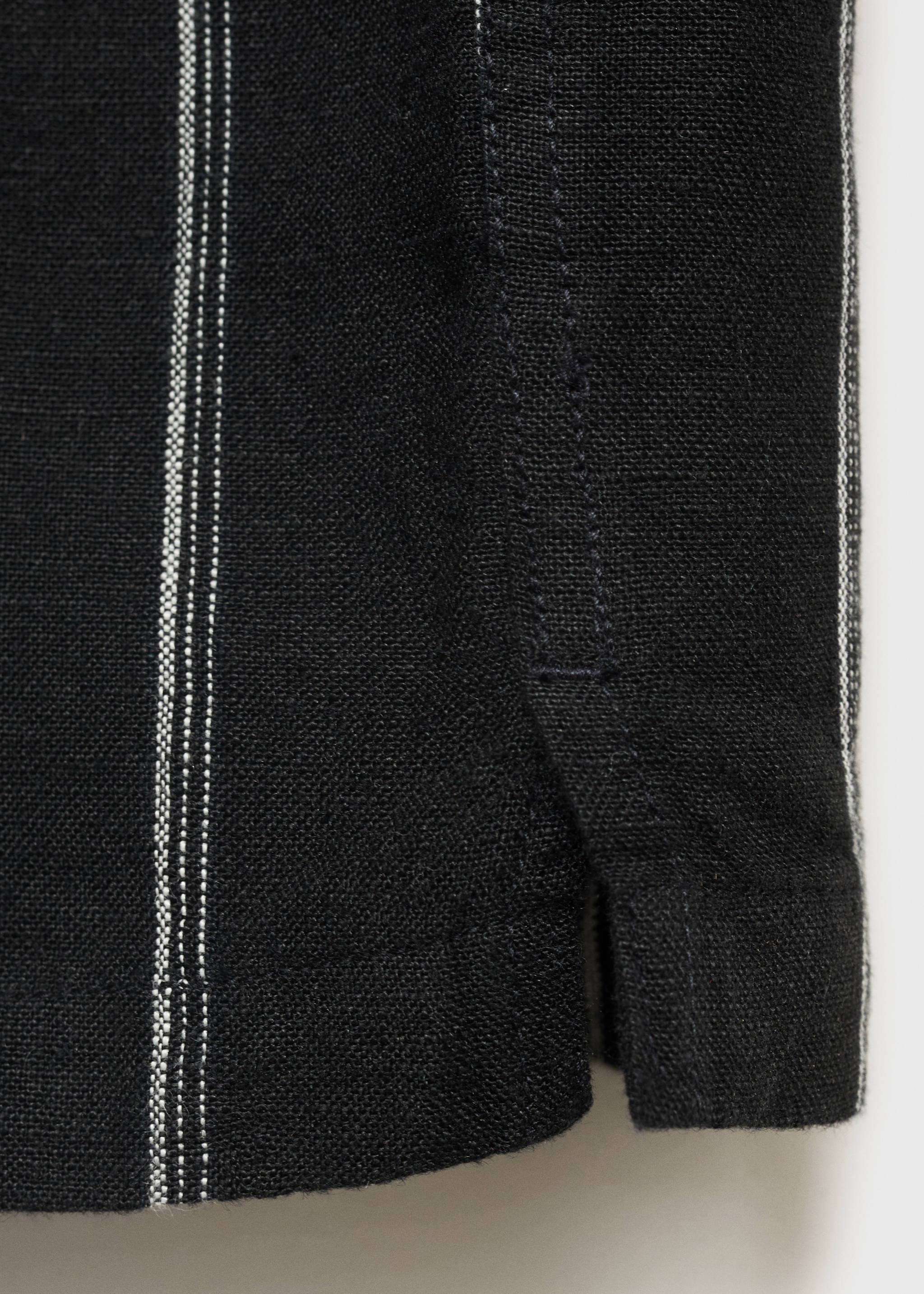 100% linen short-sleeve striped shirt - Details of the article 0