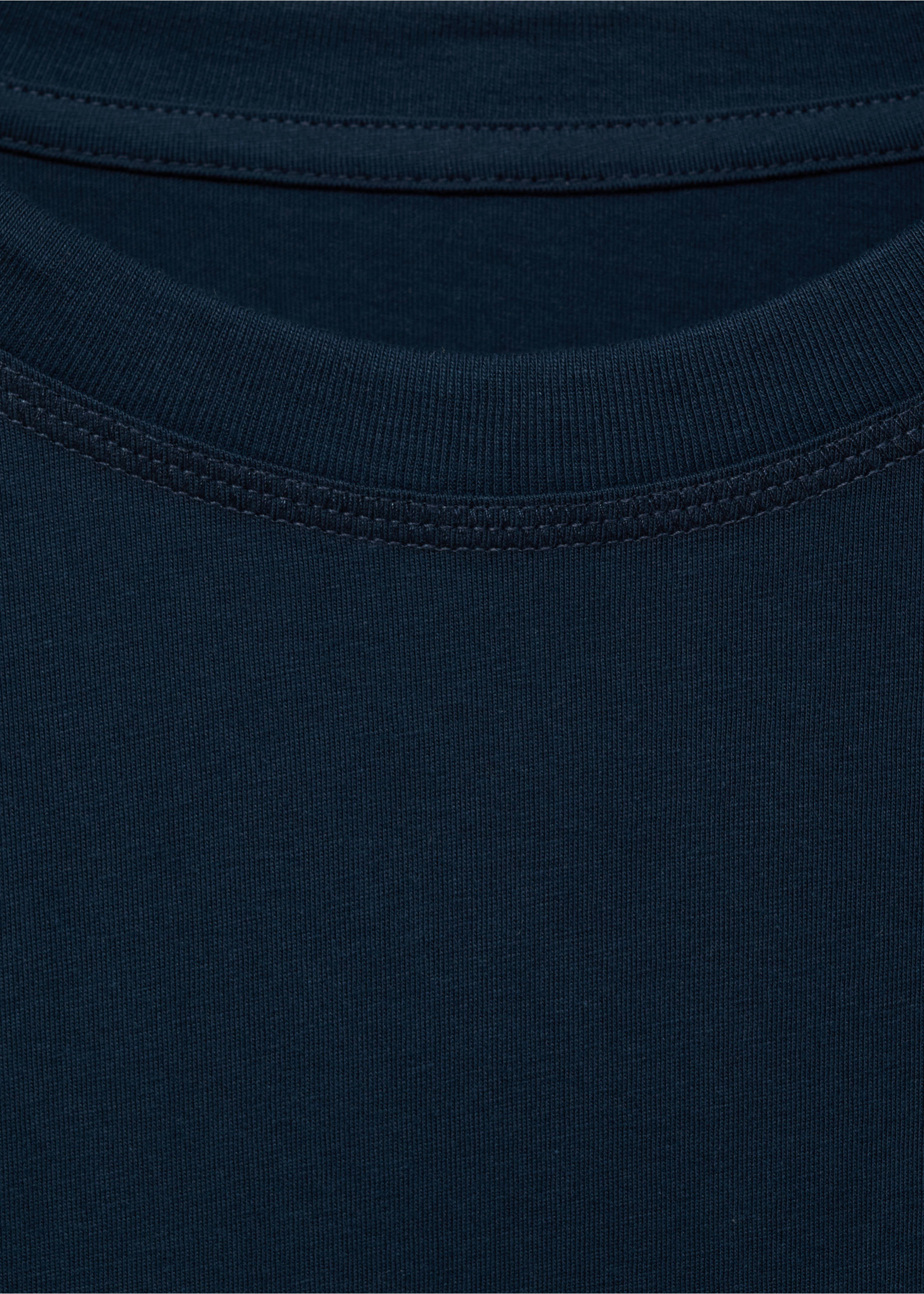 T-shirt algodão bordado - Pormenor do artigo 8, Azul-marinho. Ref: 17032915-00.