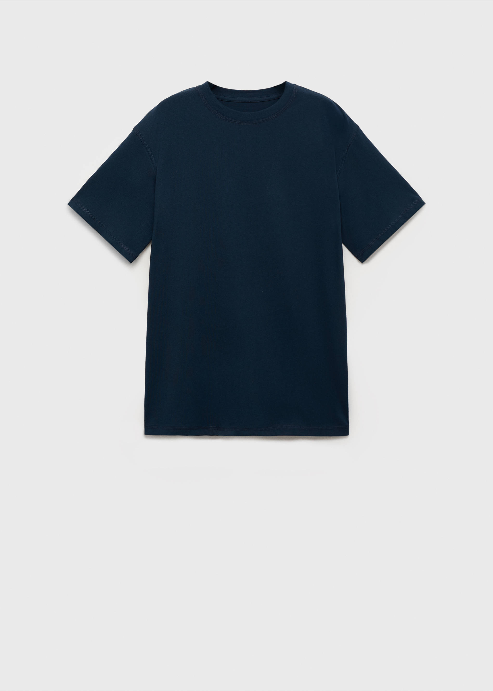 Embroidered cotton T-shirt - Article without model, Navy. Ref: 17032915-00.