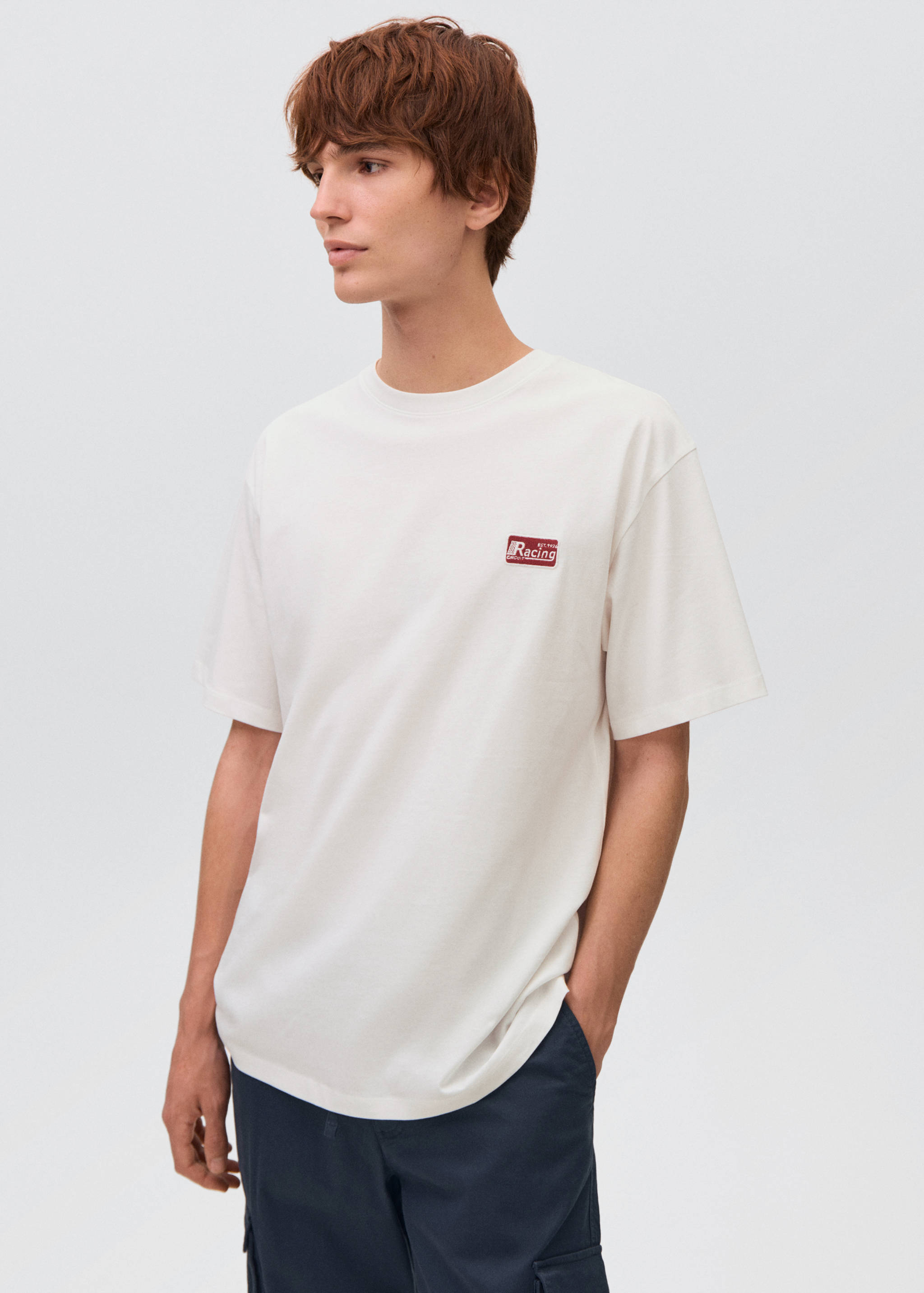 Printed cotton-blend T-shirt - Medium plane