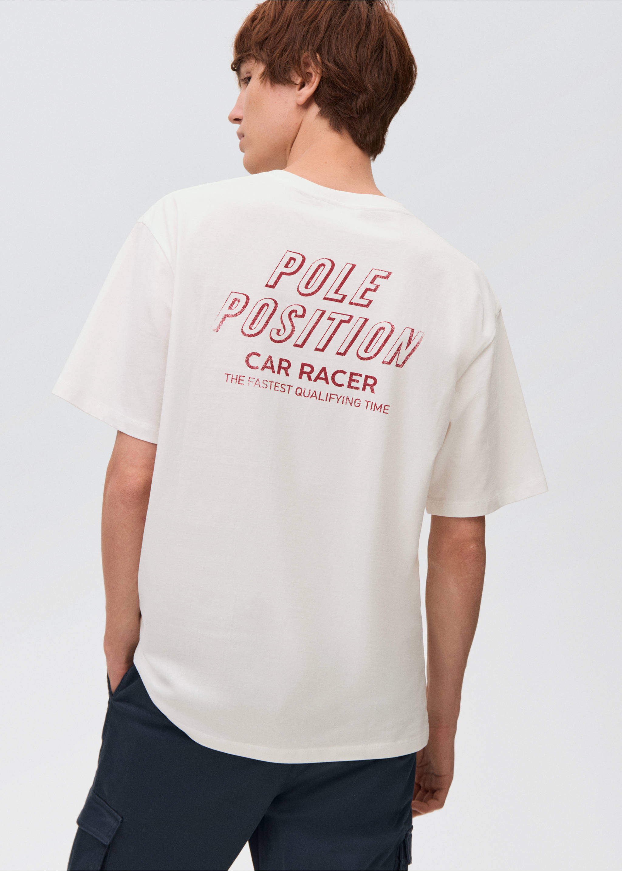 Printed cotton-blend T-shirt - Reverse of the article, Off White. Ref: 17032916-00.