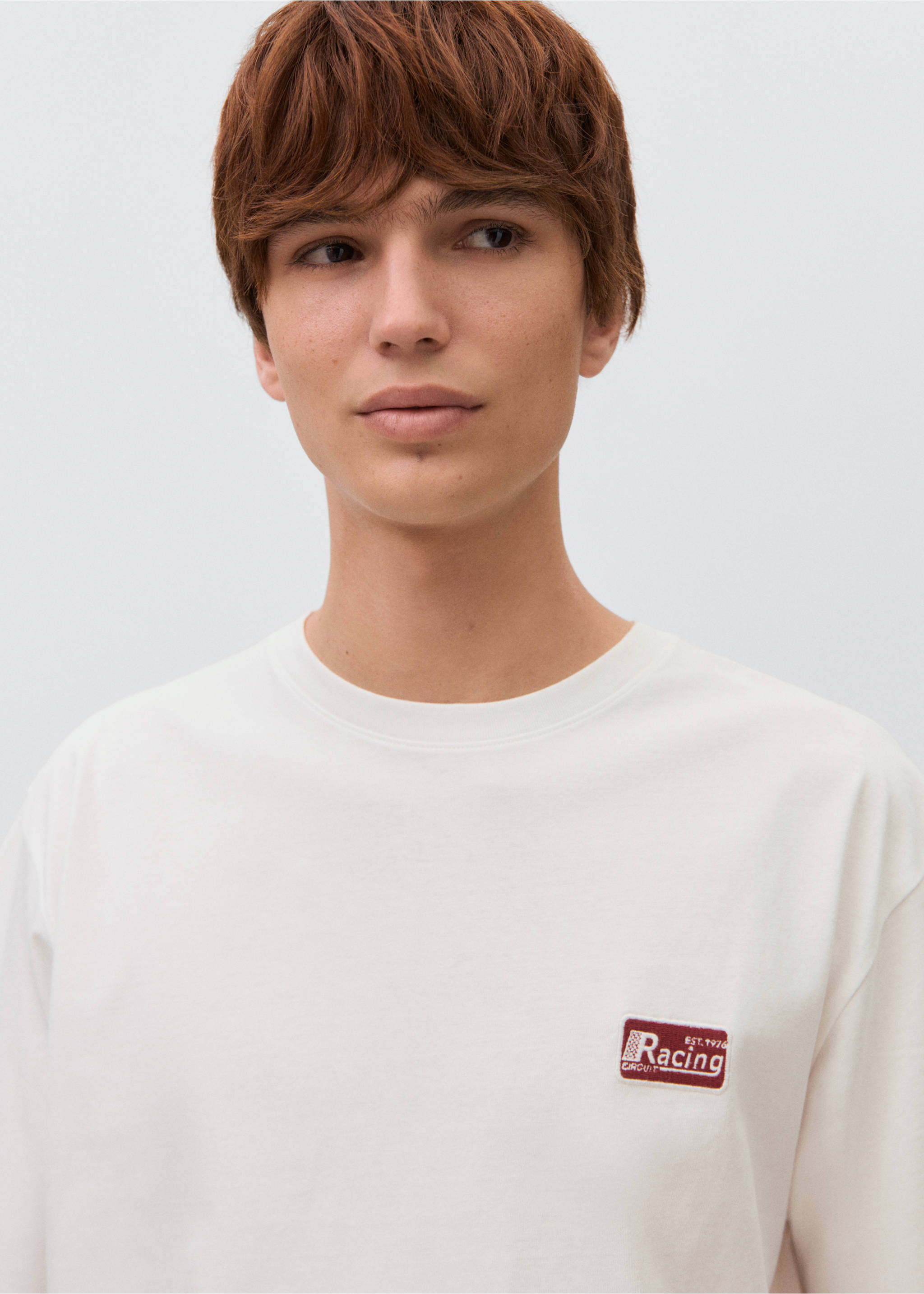 Printed cotton-blend T-shirt - Details of the article 1, Off White. Ref: 17032916-00.