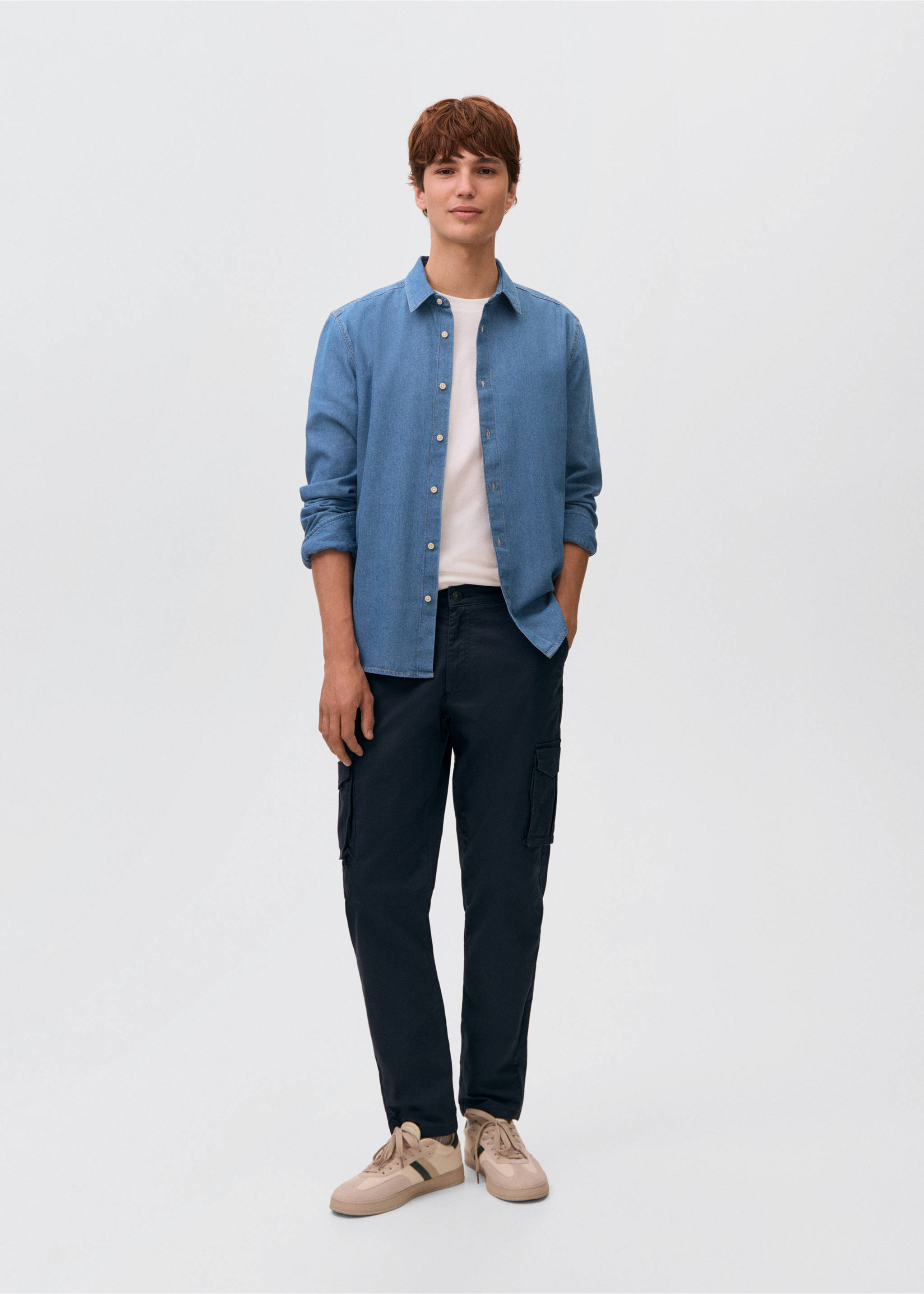 Cotton denim shirt - General plane, Medium Blue. Ref: 17032917-00.