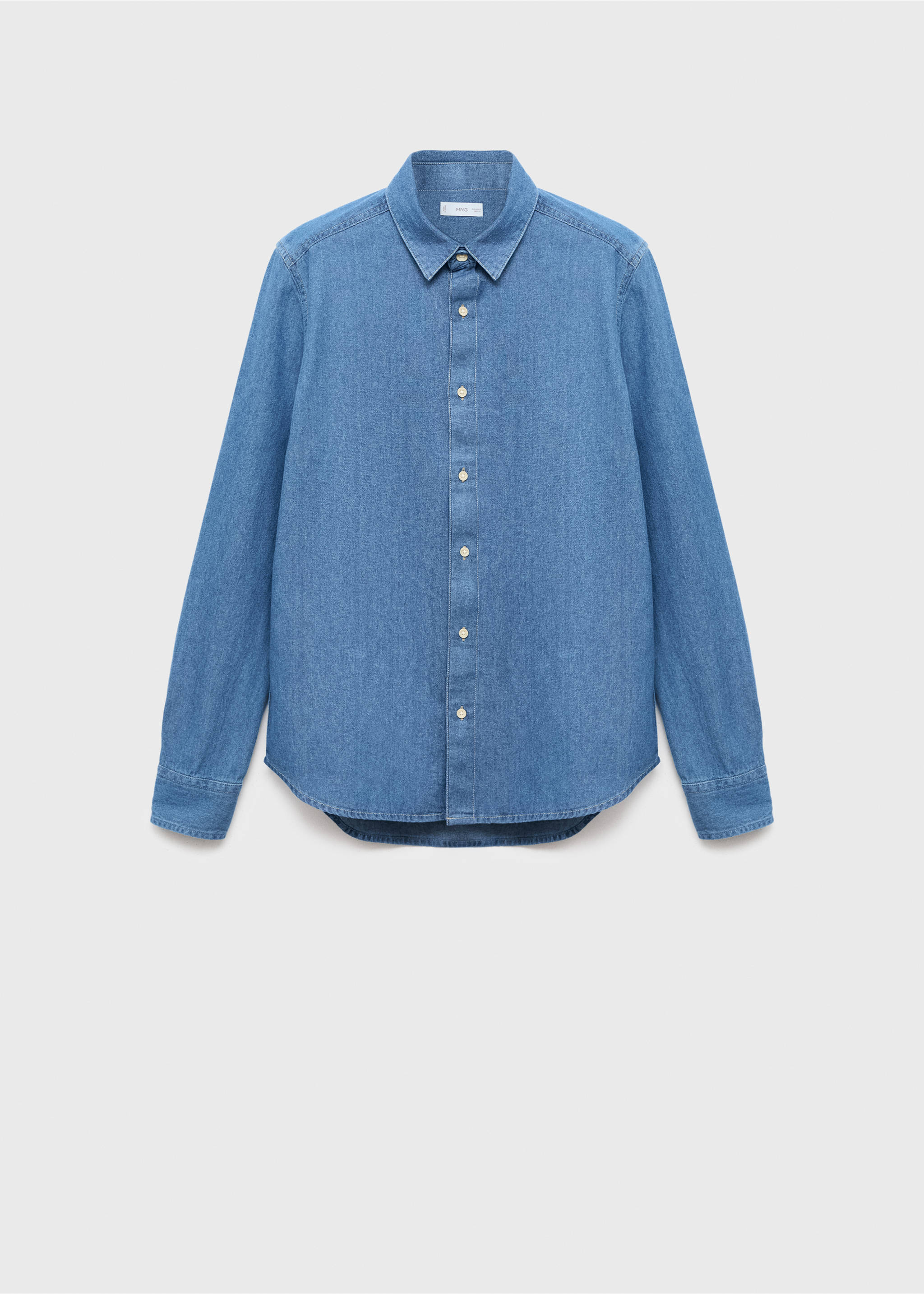 Cotton denim shirt - Article without model, Medium Blue. Ref: 17032917-00.