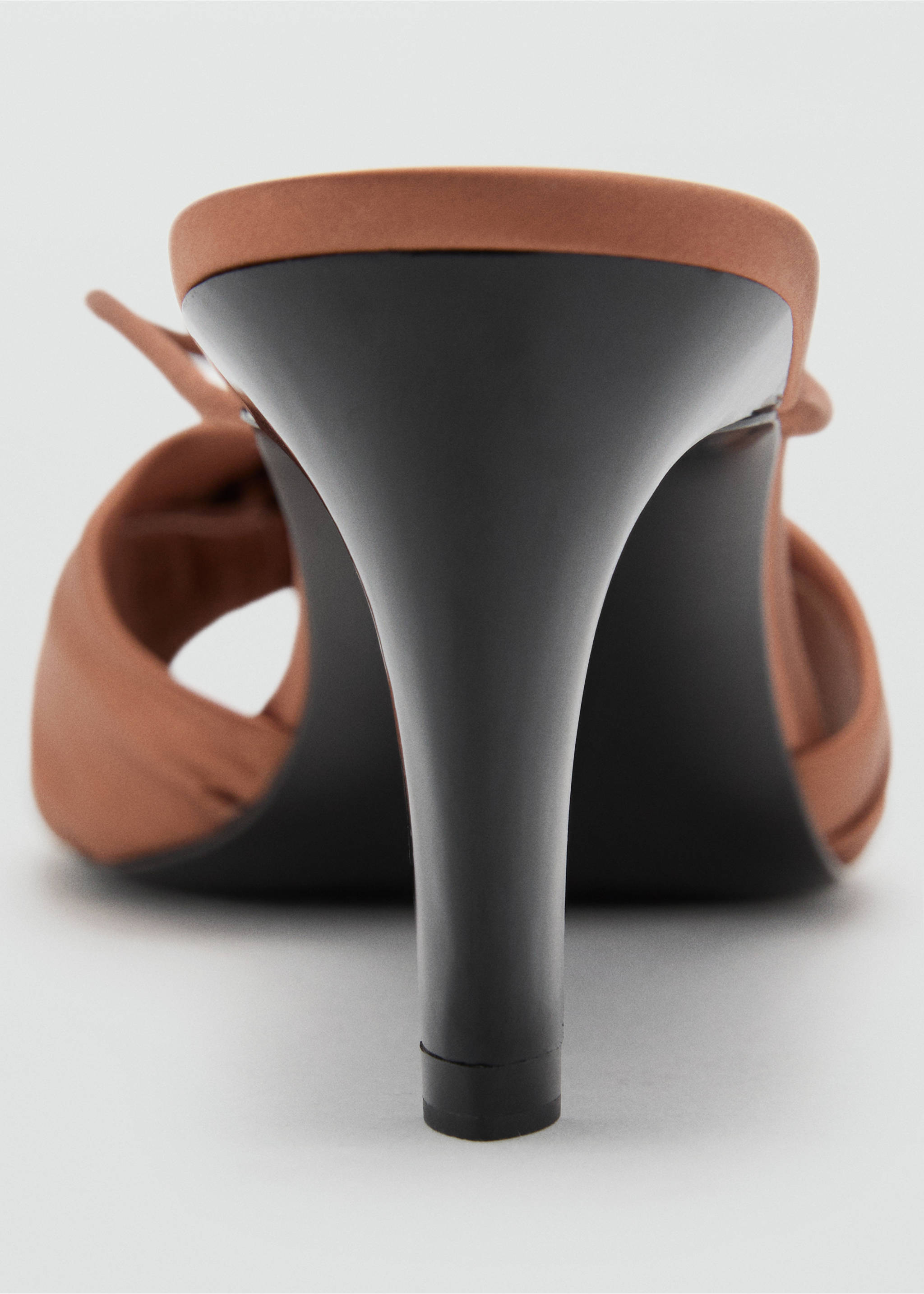 Satin high-heeled sandals with metallic embellishment - Details of the article 1, Burnt Orange. Ref: 17032918-00.