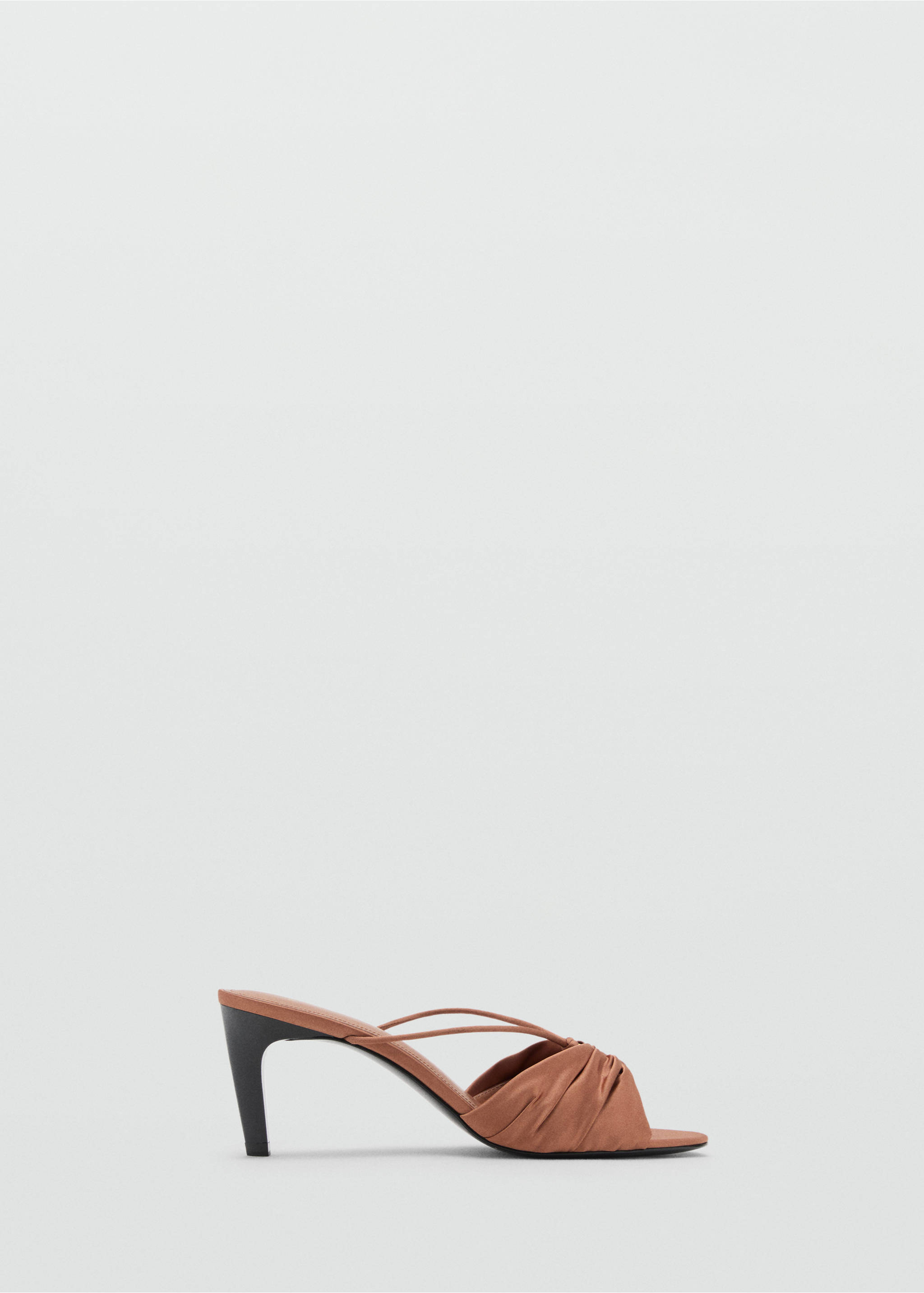 Satin high-heeled sandals with metallic embellishment - Article without model, Burnt Orange. Ref: 17032918-00.