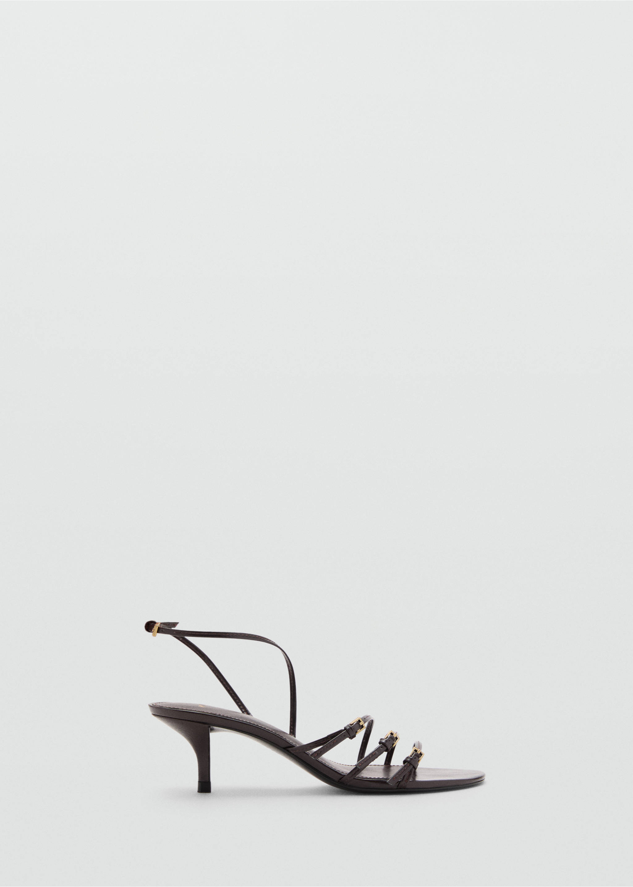 Kitten-heel sandals with buckle - Article without model, Chocolate. Ref: 17032919-00.