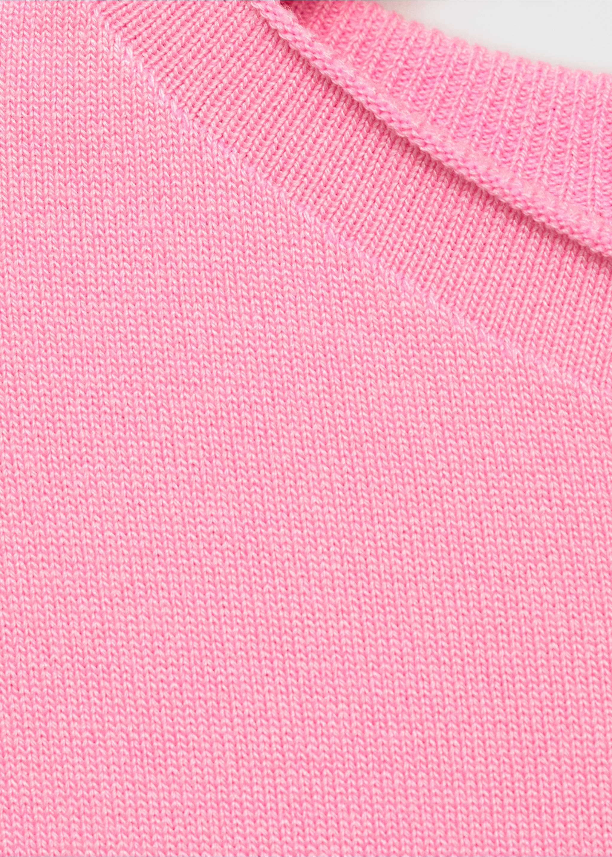 Short-sleeved fine-knit sweater - Details of the article 8, Pastel Pink. Ref: 17032929-00.