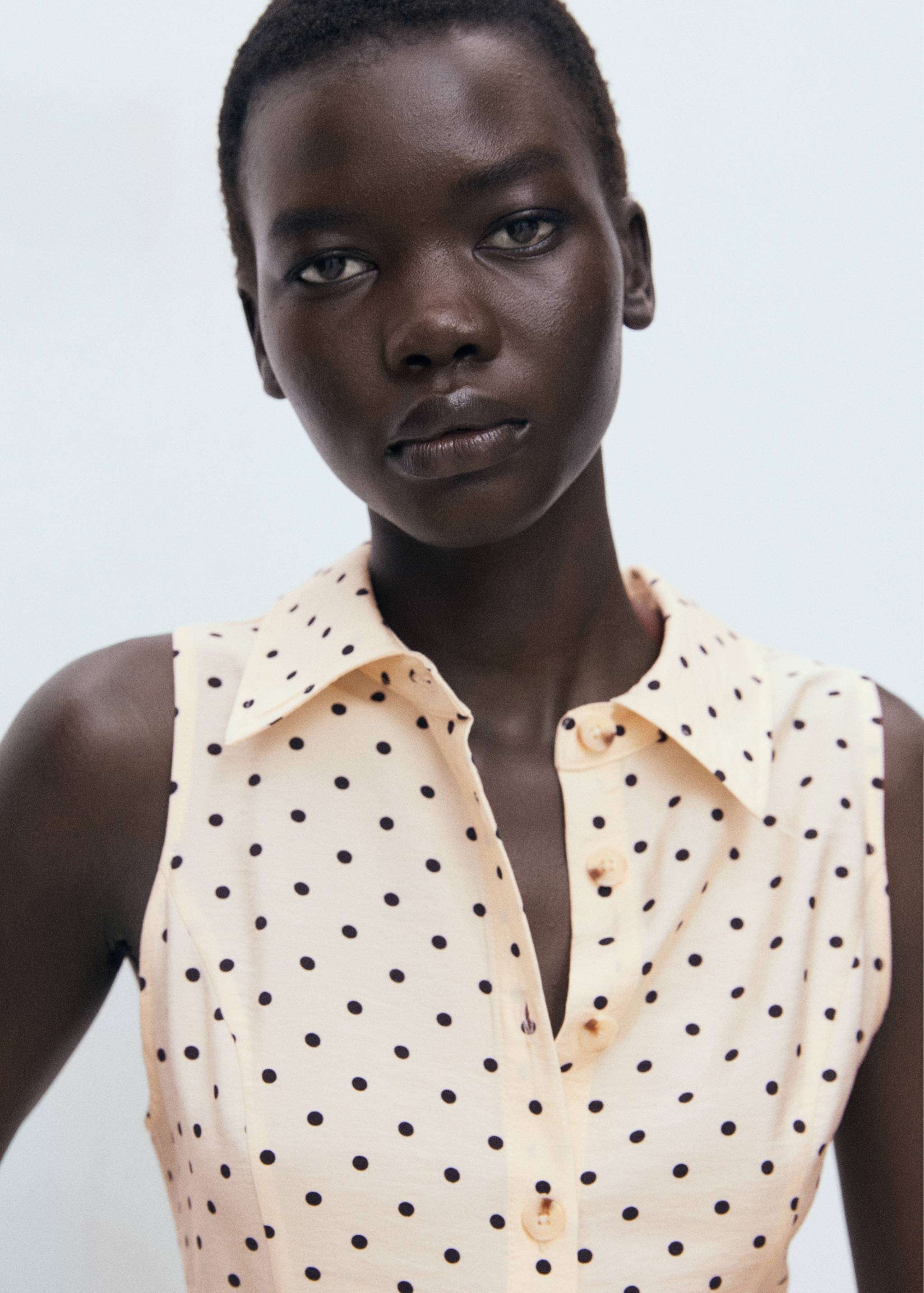 Polka dot shirt dress - Details of the article 1