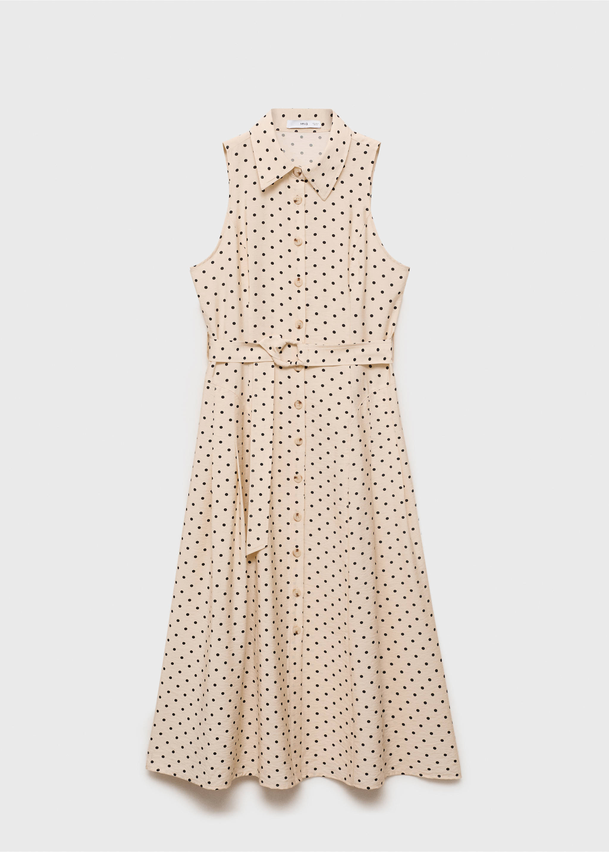 Polka dot shirt dress - Article without model, Ecru. Ref: 17032930-00.
