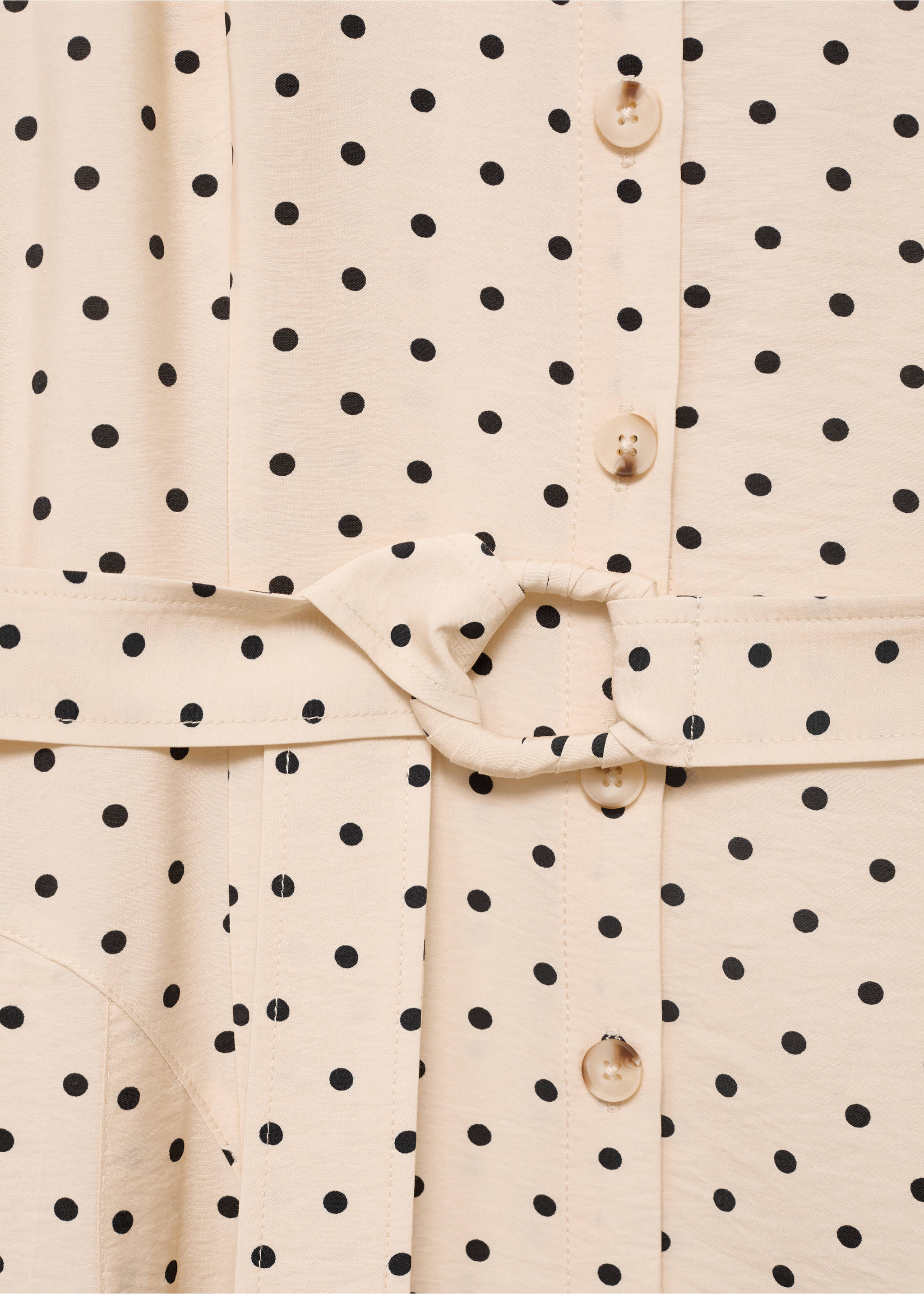 Polka dot shirt dress - Details of the article 0, Ecru. Ref: 17032930-00.