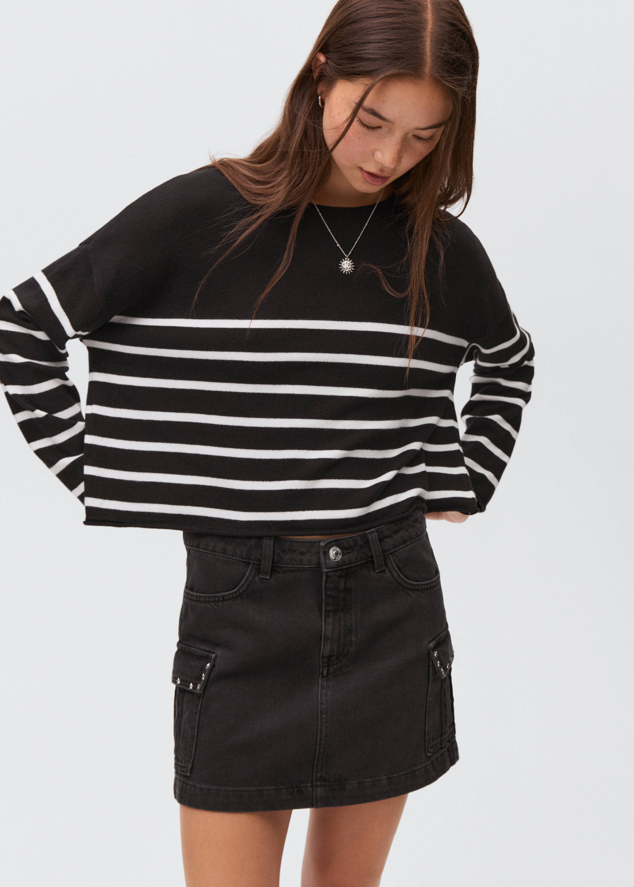 Pull-over en maille à rayures - Plan moyen