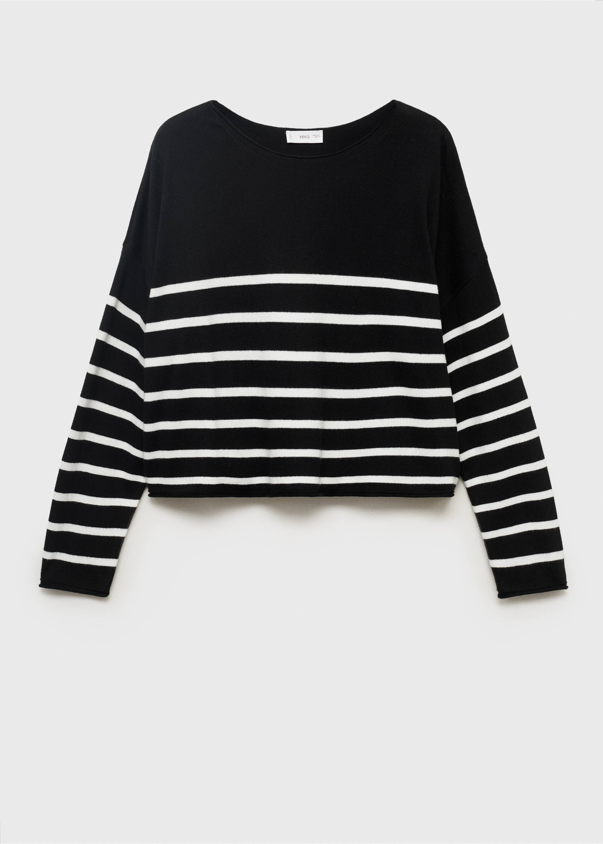 Pull-over en maille à rayures - Article sans modèle, Noir. Ref: 17033276-00.