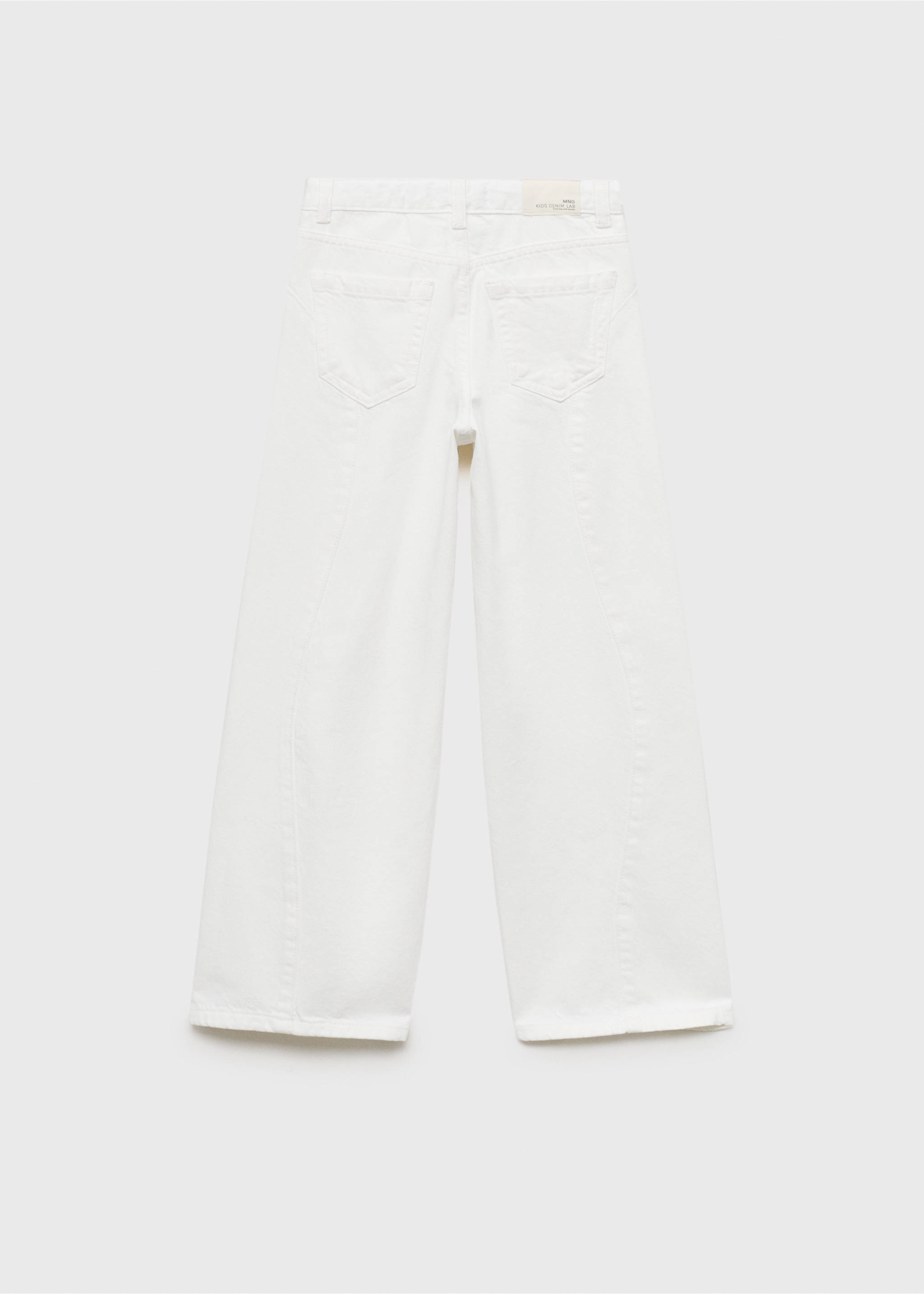 Wide-leg jeans with seam detail - Reverse of the article, White. Ref: 17033278-00.