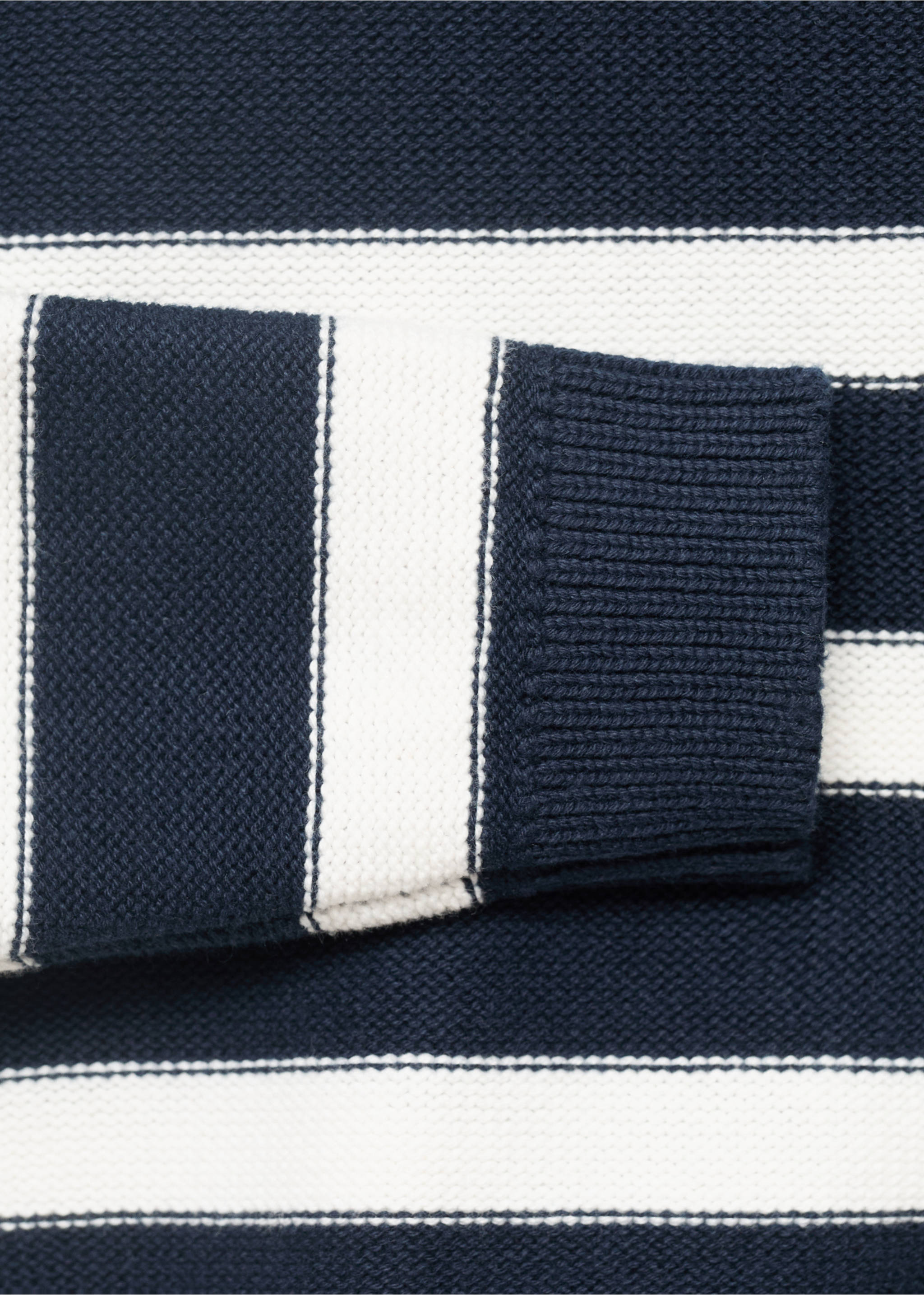 Knit striped sweater - Details of the article 8, Navy. Ref: 17033279-00.