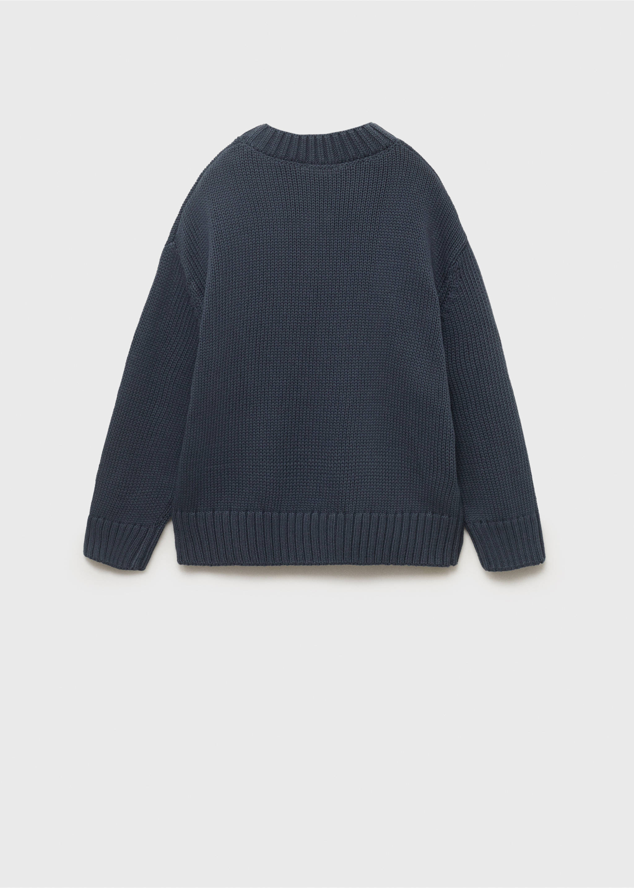 Long-sleeve knitted sweater - Reverse of the article, Navy. Ref: 17033280-00.