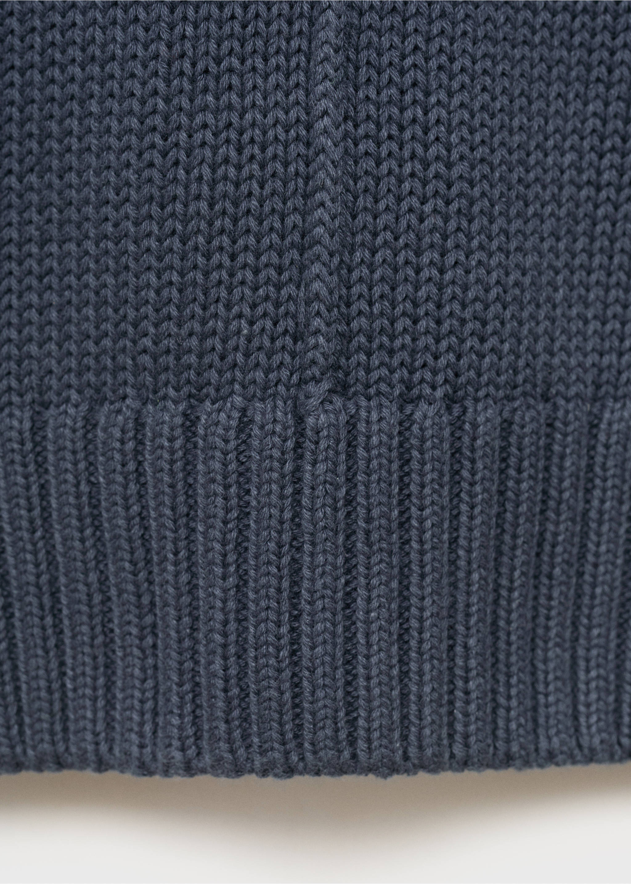 Long-sleeve knitted sweater - Details of the article 0, Navy. Ref: 17033280-00.