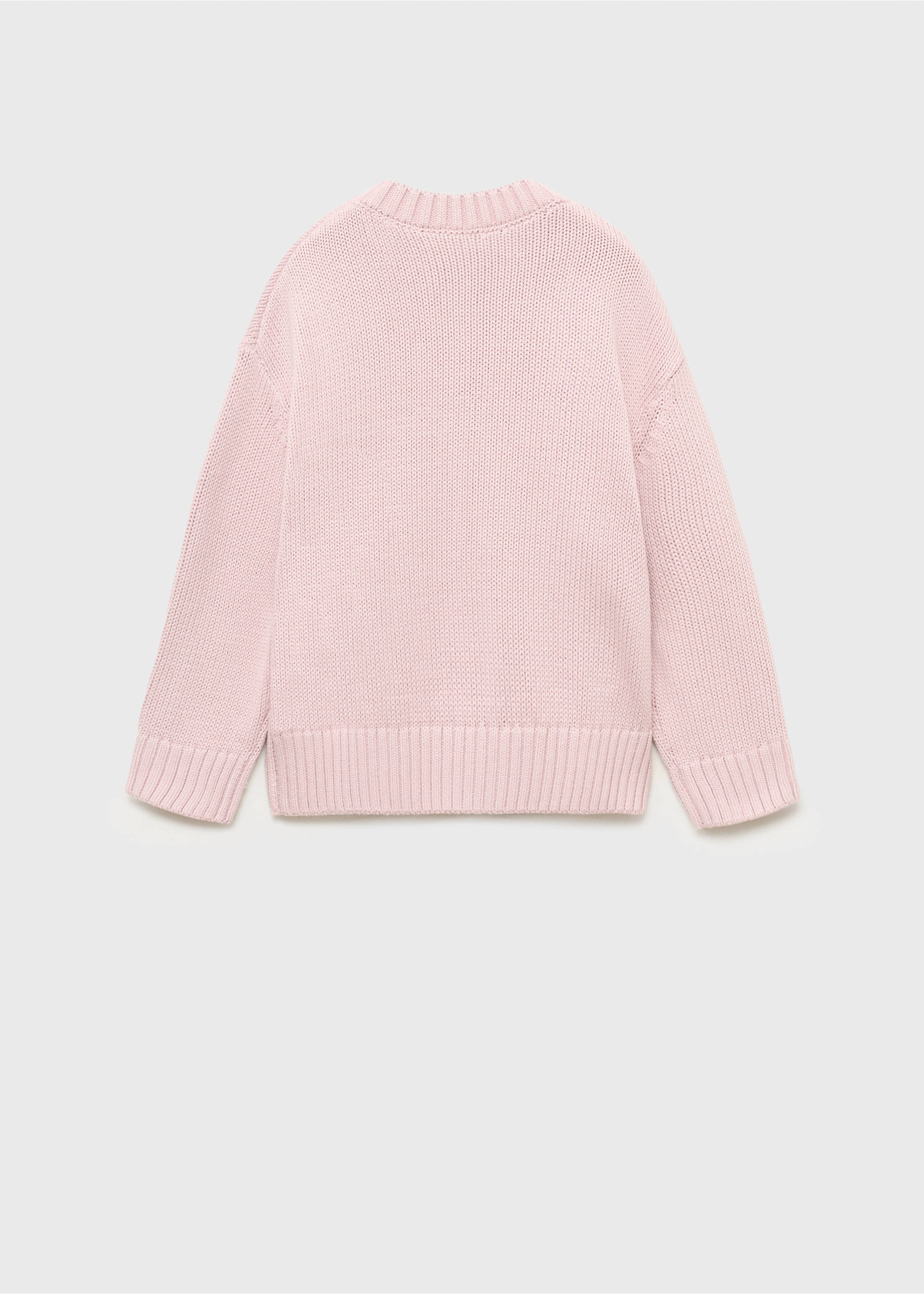 Long-sleeve knitted sweater - Reverse of the article, Pastel Pink. Ref: 17033280-00.