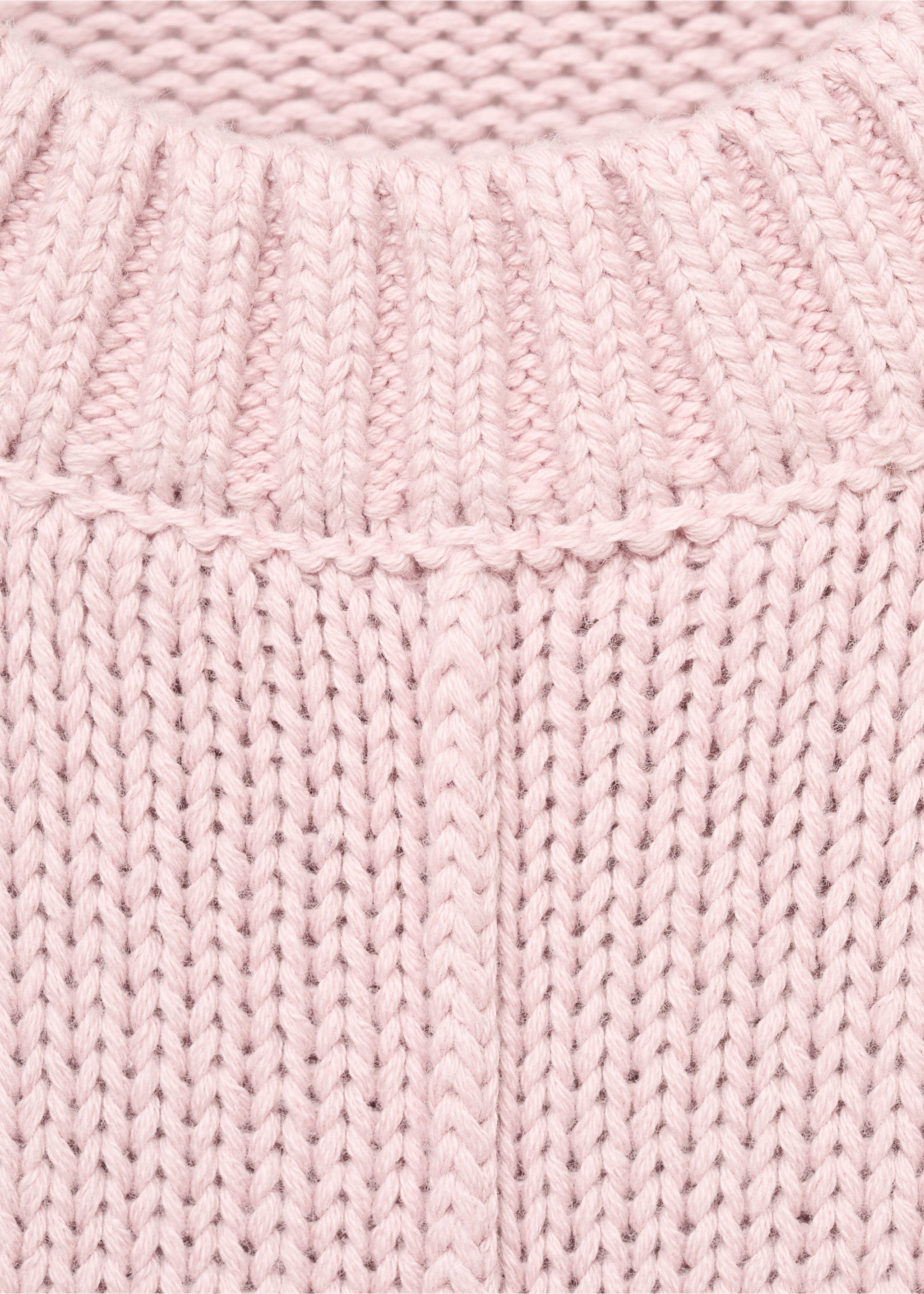 Long-sleeve knitted sweater - Details of the article 8, Pastel Pink. Ref: 17033280-00.