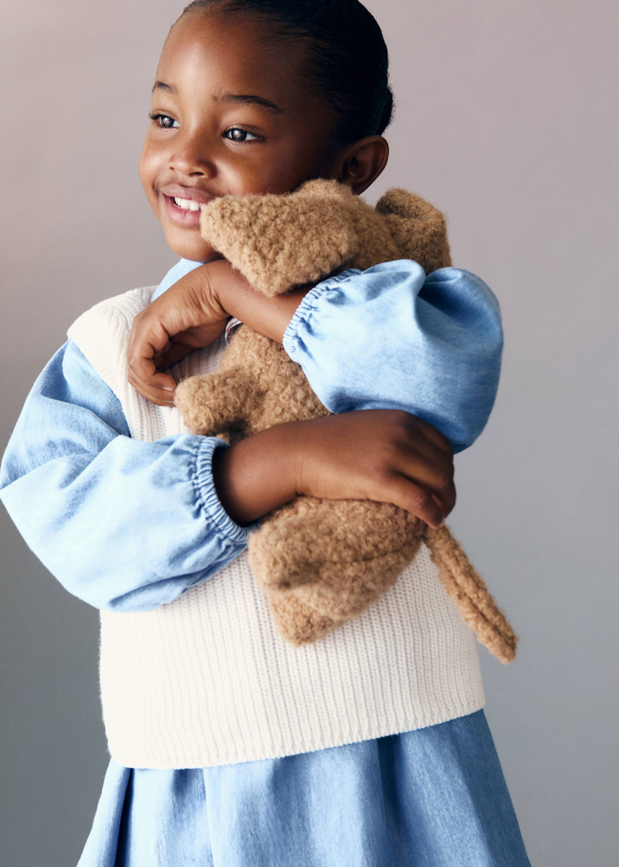 Knitted cotton gilet - Medium plane