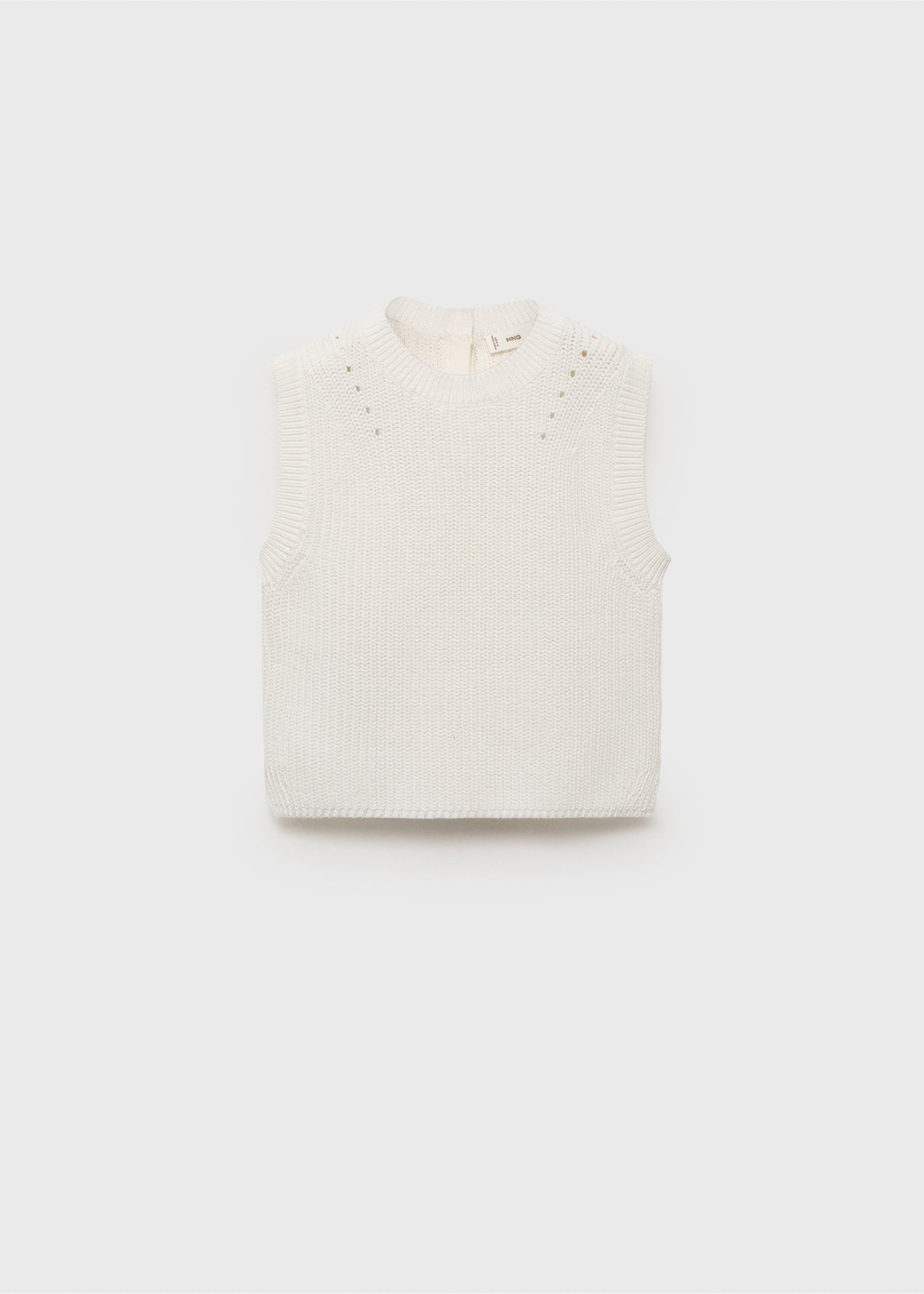 Knitted cotton gilet - Article without model, Off White. Ref: 17033281-00.