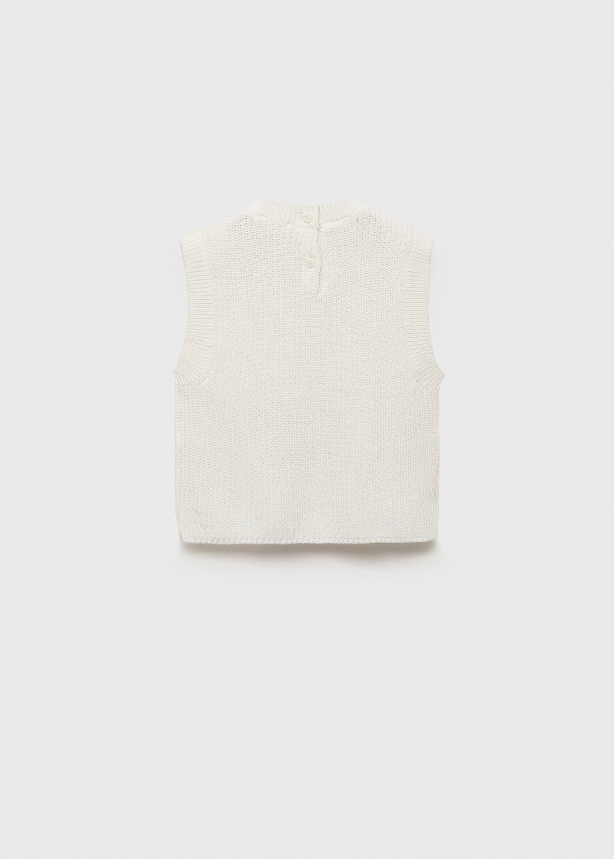 Knitted cotton gilet - Reverse of the article, Off White. Ref: 17033281-00.