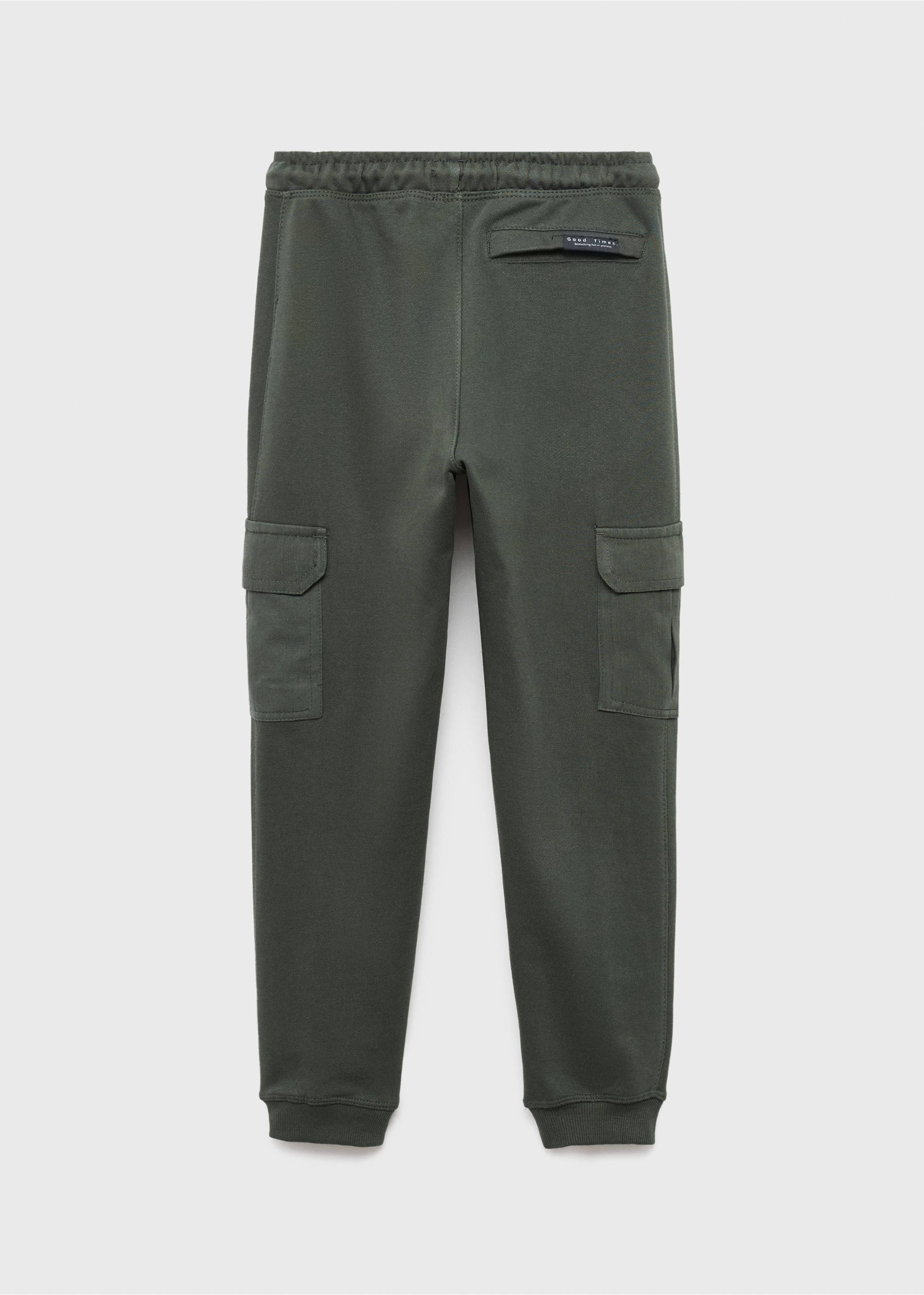 Cargo joggers with drawstring - Reverse of the article, Forest Green. Ref: 17033288-00.