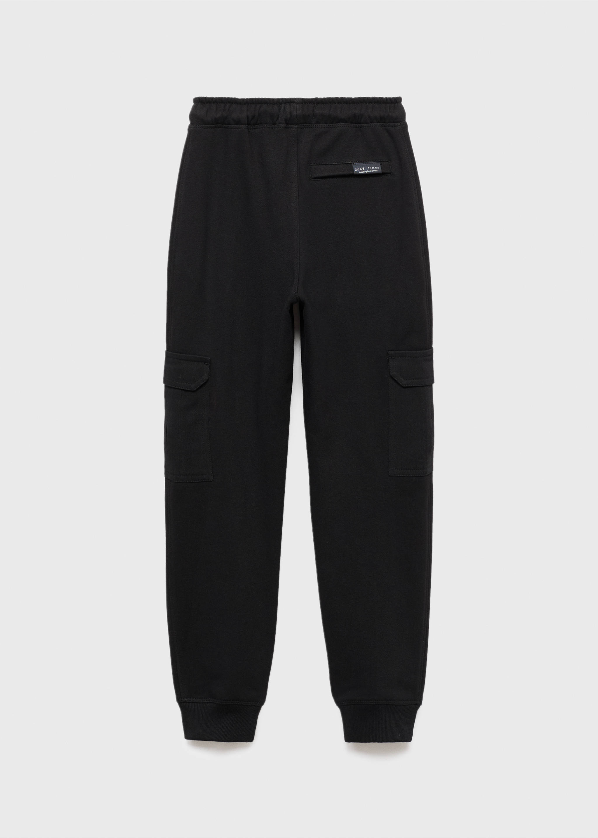 Cargo joggers with drawstring - Reverse of the article, Black. Ref: 17033288-00.