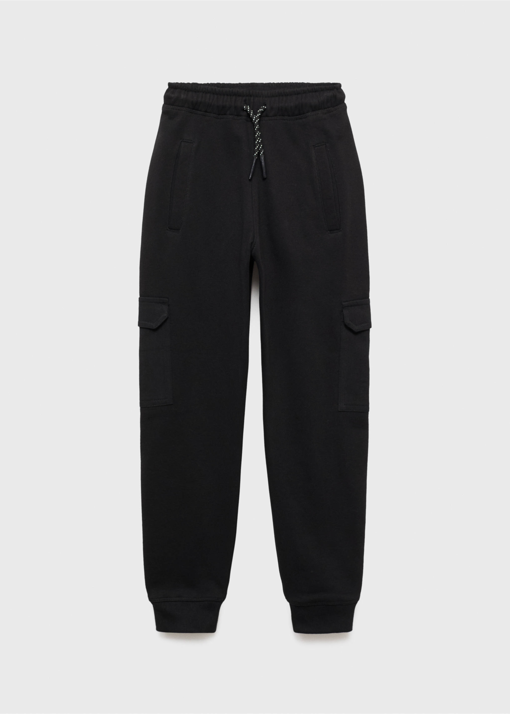 Cargo joggers with drawstring - Article without model, Black. Ref: 17033288-00.