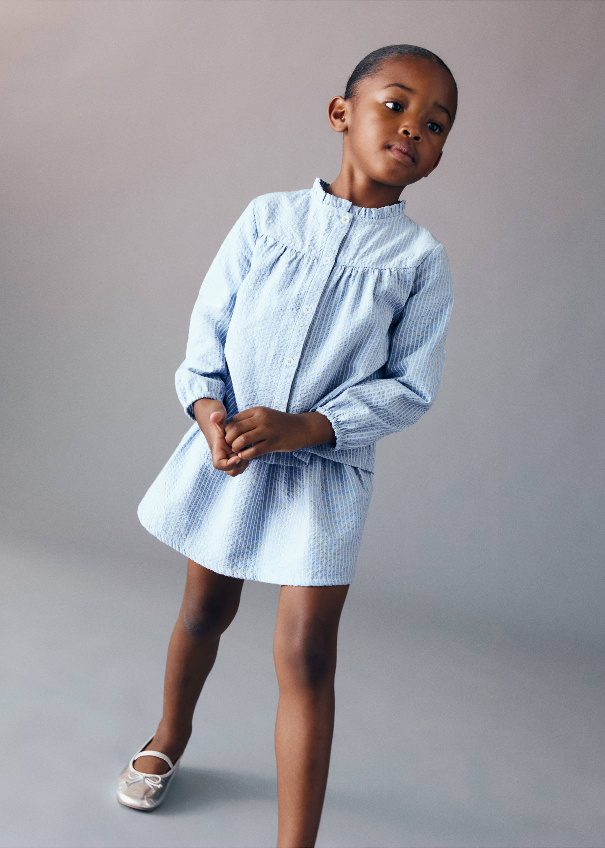 Striped cotton blouse - General plane, Sky Blue. Ref: 17033292-00.