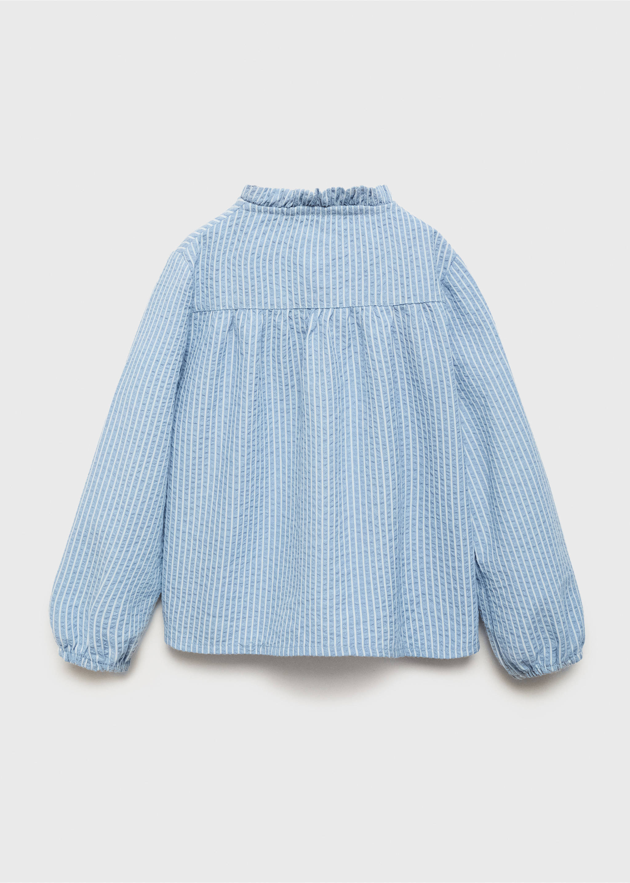 Striped cotton blouse - Reverse of the article, Sky Blue. Ref: 17033292-00.