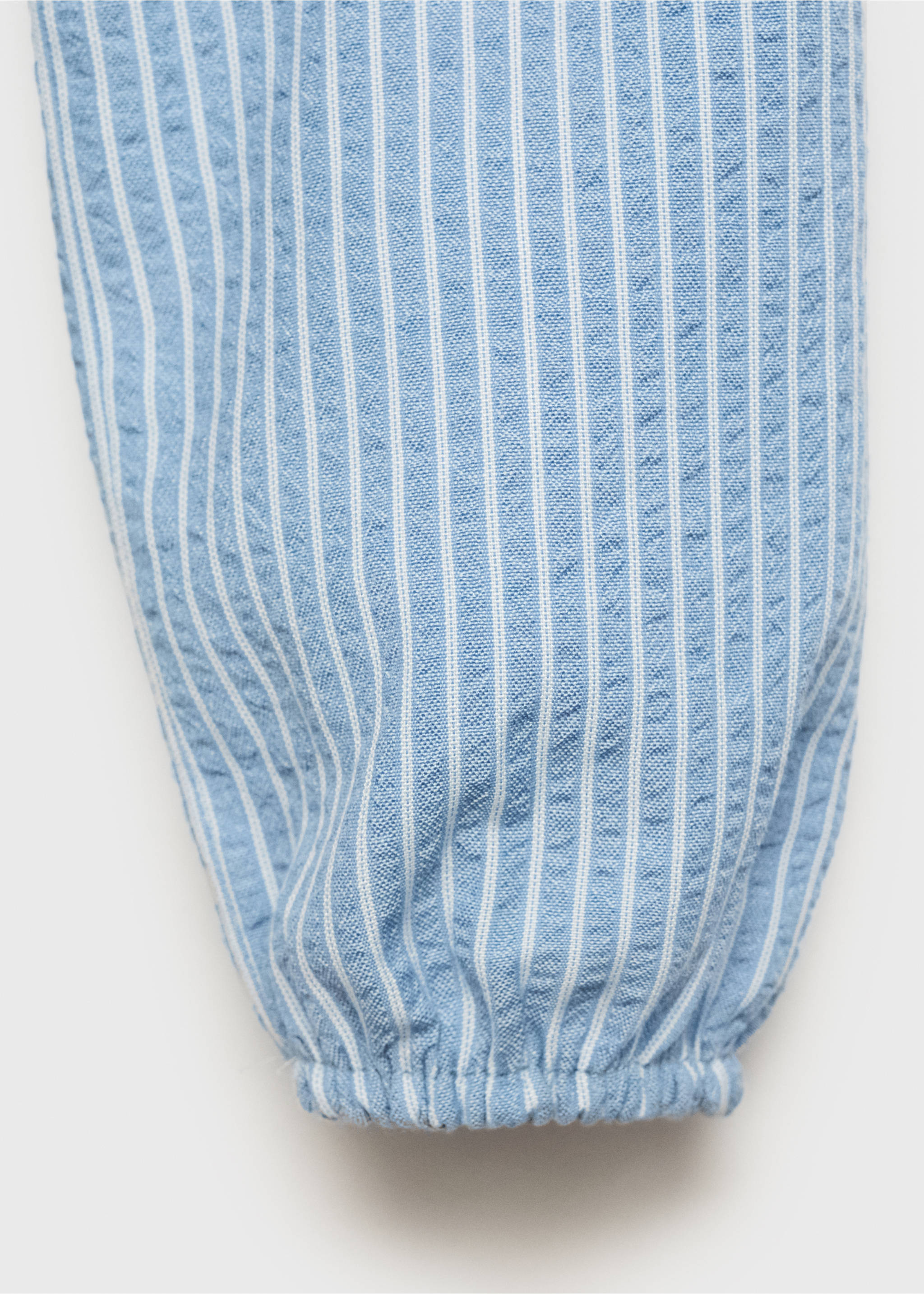 Striped cotton blouse - Details of the article 0, Sky Blue. Ref: 17033292-00.
