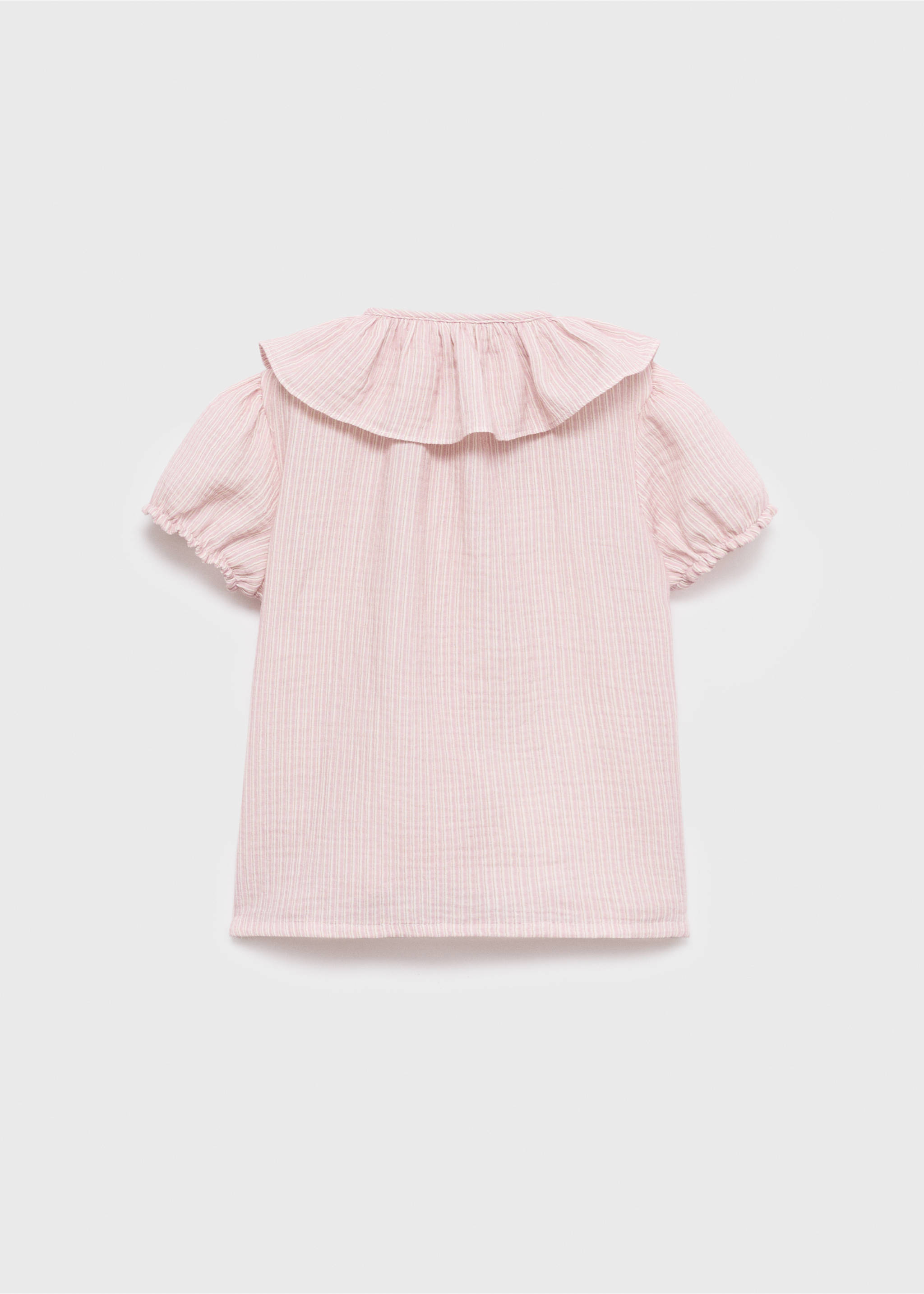 Blusa às riscas com gola baby-doll - Verso do artigo, Rosa. Ref: 17033293-00.