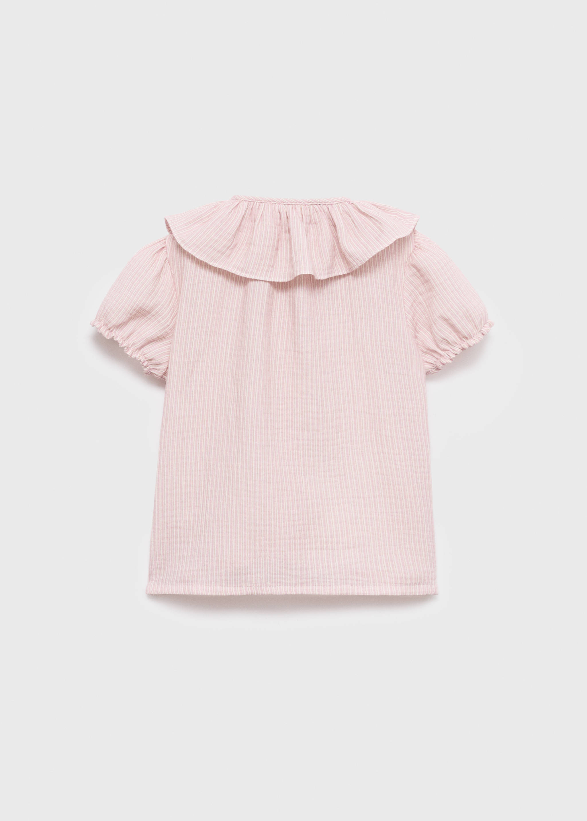 Gestreifte Bluse mit Babydoll-Kragen - Rückseite des Artikels