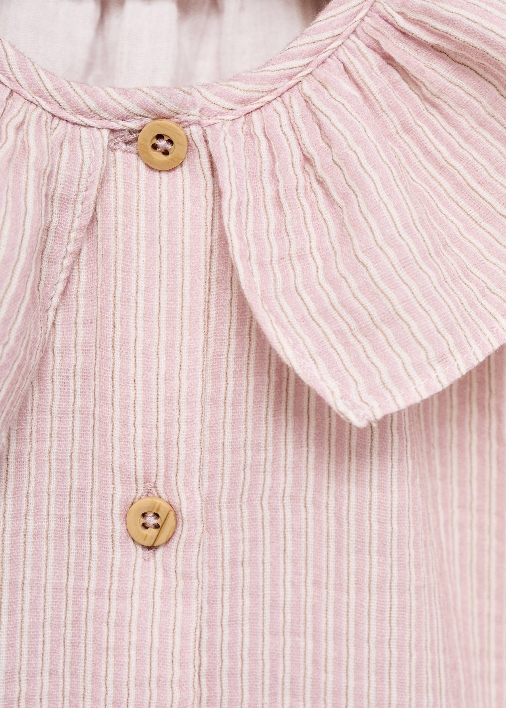 Blusa às riscas com gola baby-doll - Pormenor do artigo 0, Rosa. Ref: 17033293-00.