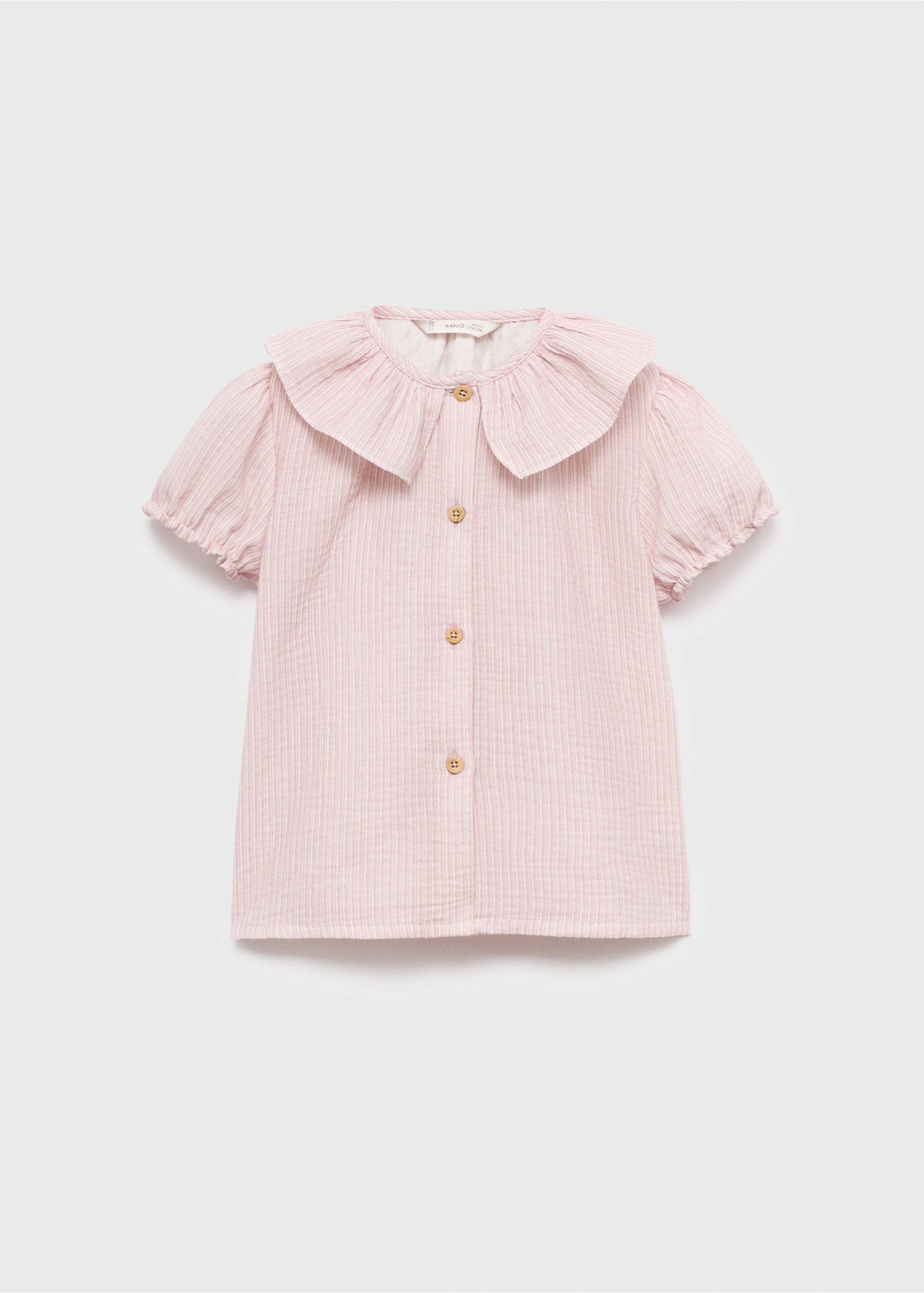 Blusa às riscas com gola baby-doll - Artigo sem modelo, Rosa. Ref: 17033293-00.