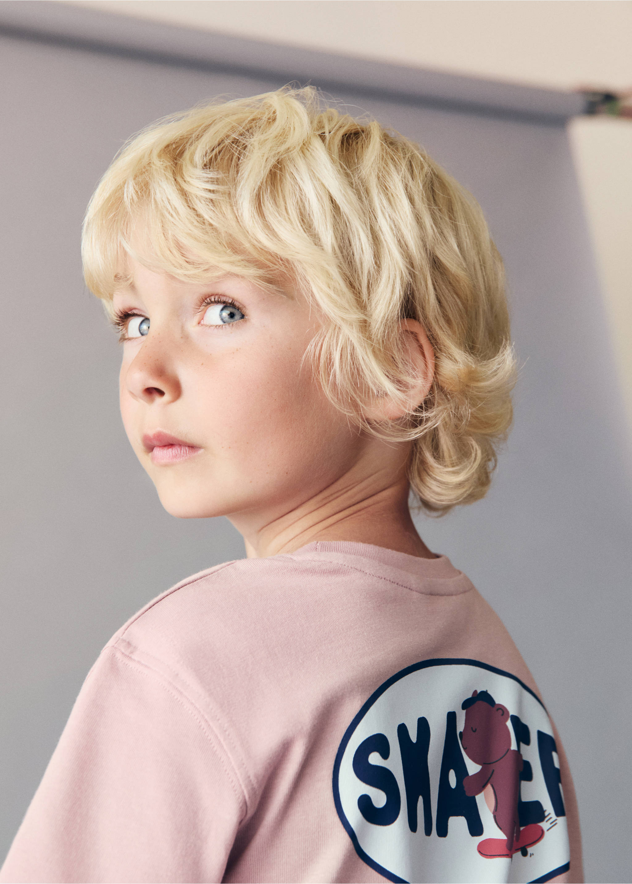 T-shirt coton imprimé - Détail de l'article 1, Rose pâle. Ref: 17033294-00.