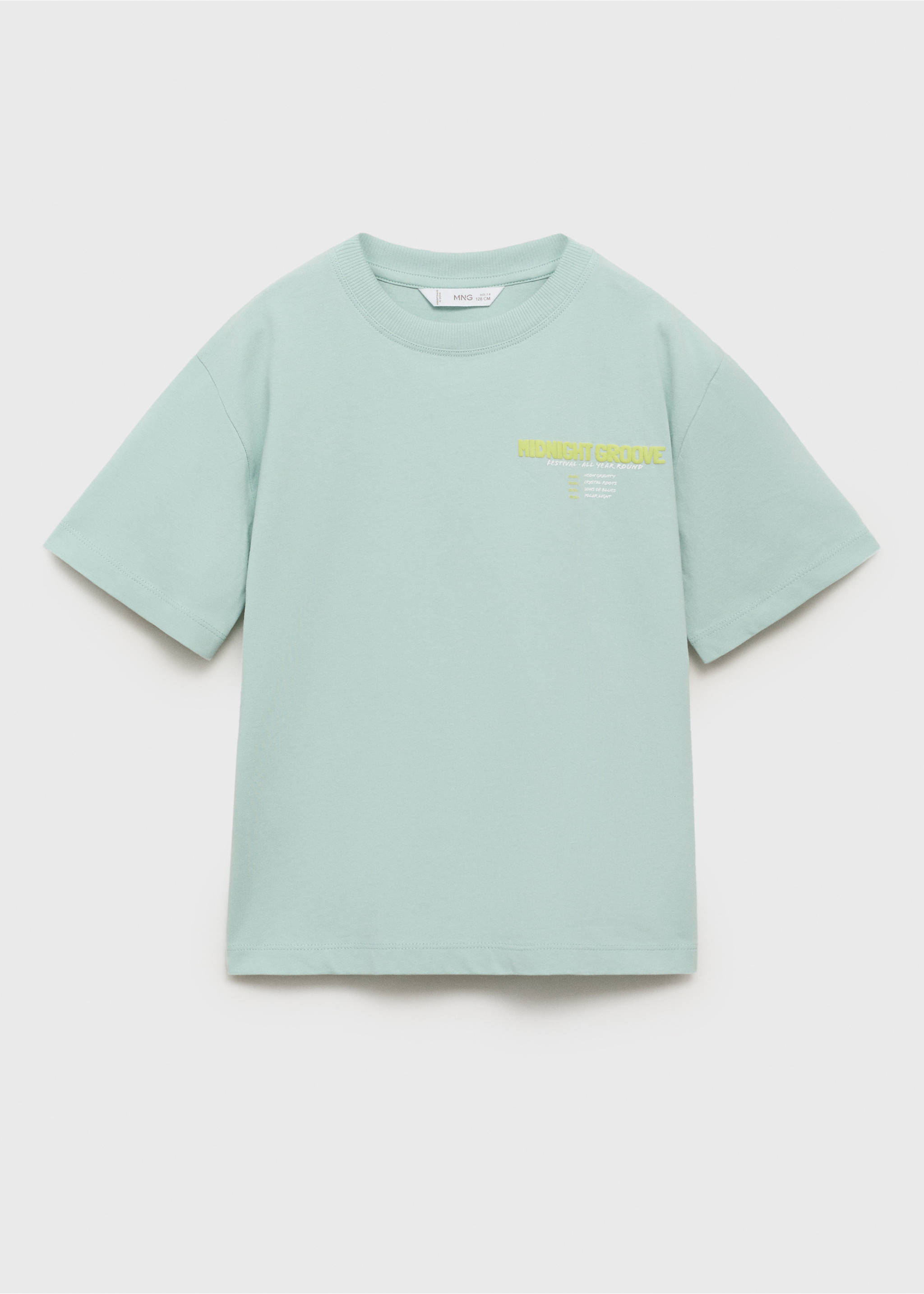 T-shirt imprimé lettres en relief - Article sans modèle, Vert d´eau. Ref: 17033298-00.