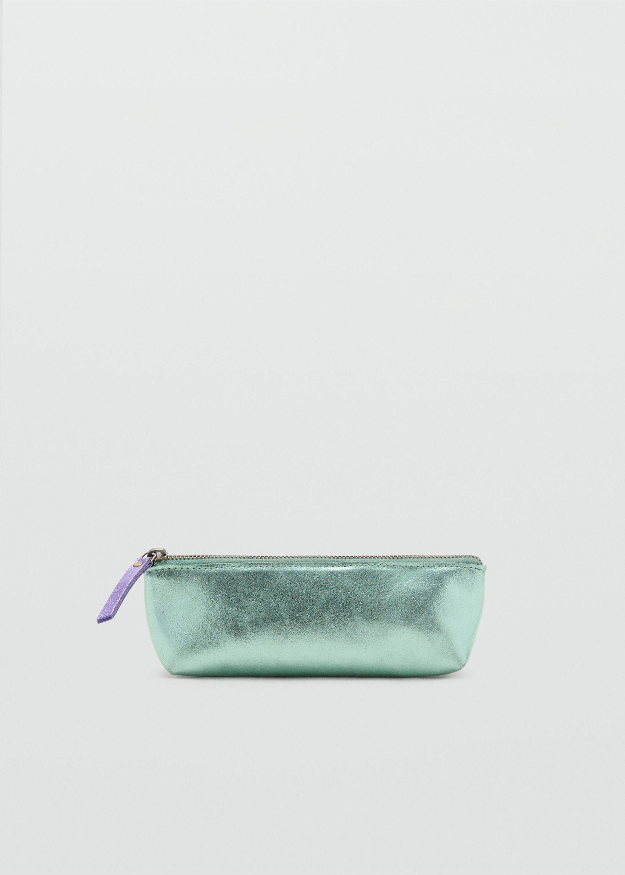 Estojo de pele com efeito metalizado - Artigo sem modelo, Verde-água. Ref: 17033300-00.