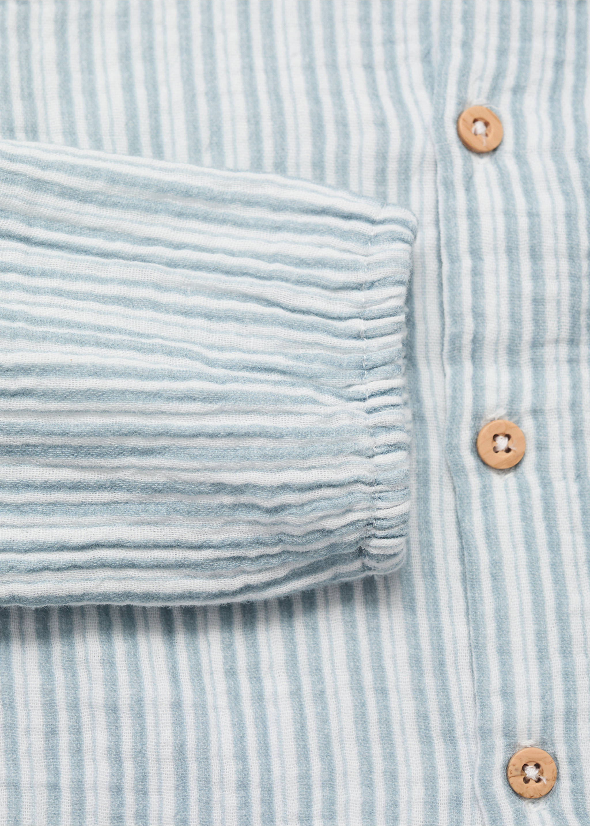 Stripe-print shirt - Details of the article 0, Pastel Green. Ref: 17033306-00.