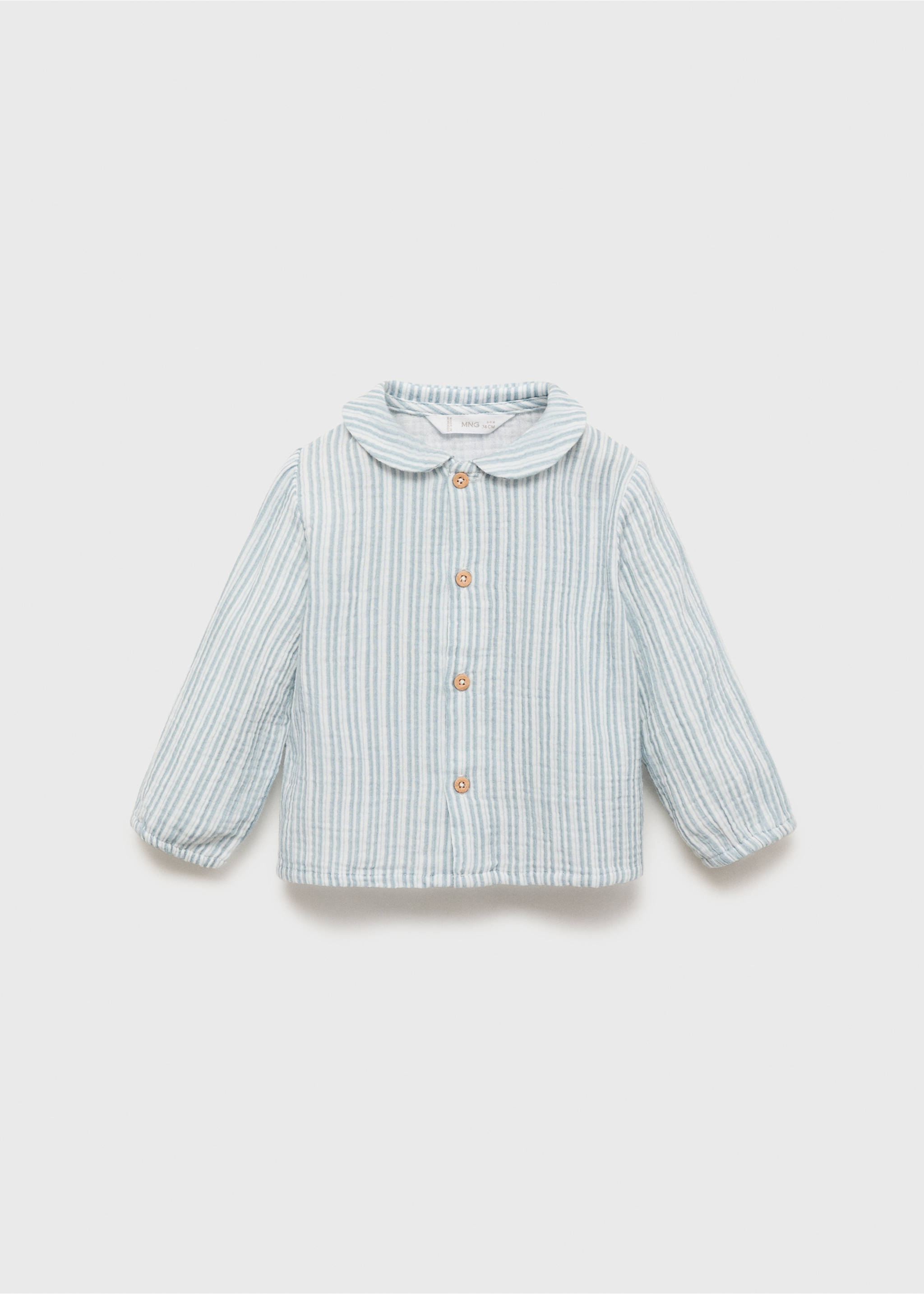 Stripe-print shirt - Article without model, Pastel Green. Ref: 17033306-00.
