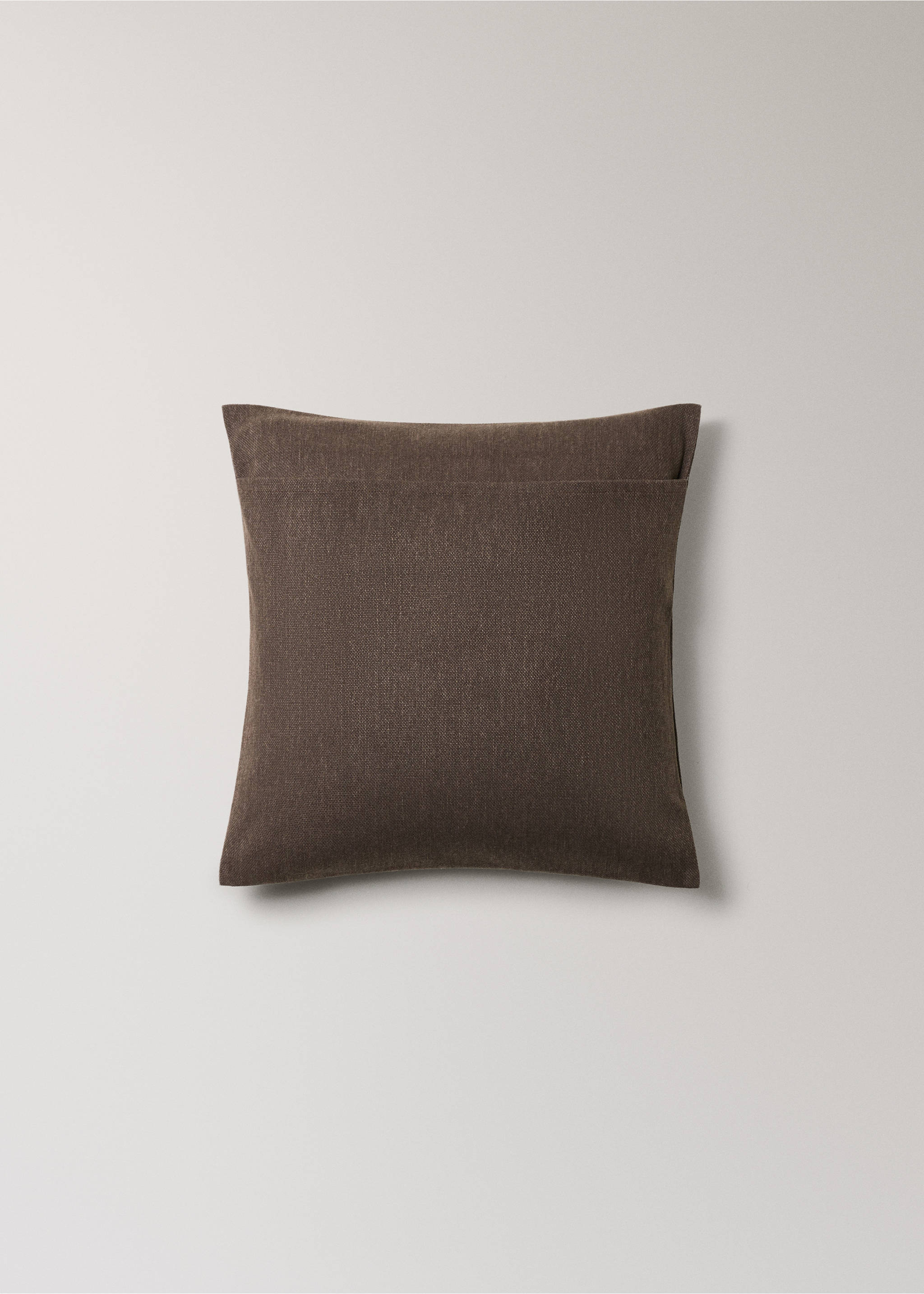 Cushion cover with structure, 45x45 cm - Details of the article 1, Chocolate. Ref: 17033312-00.