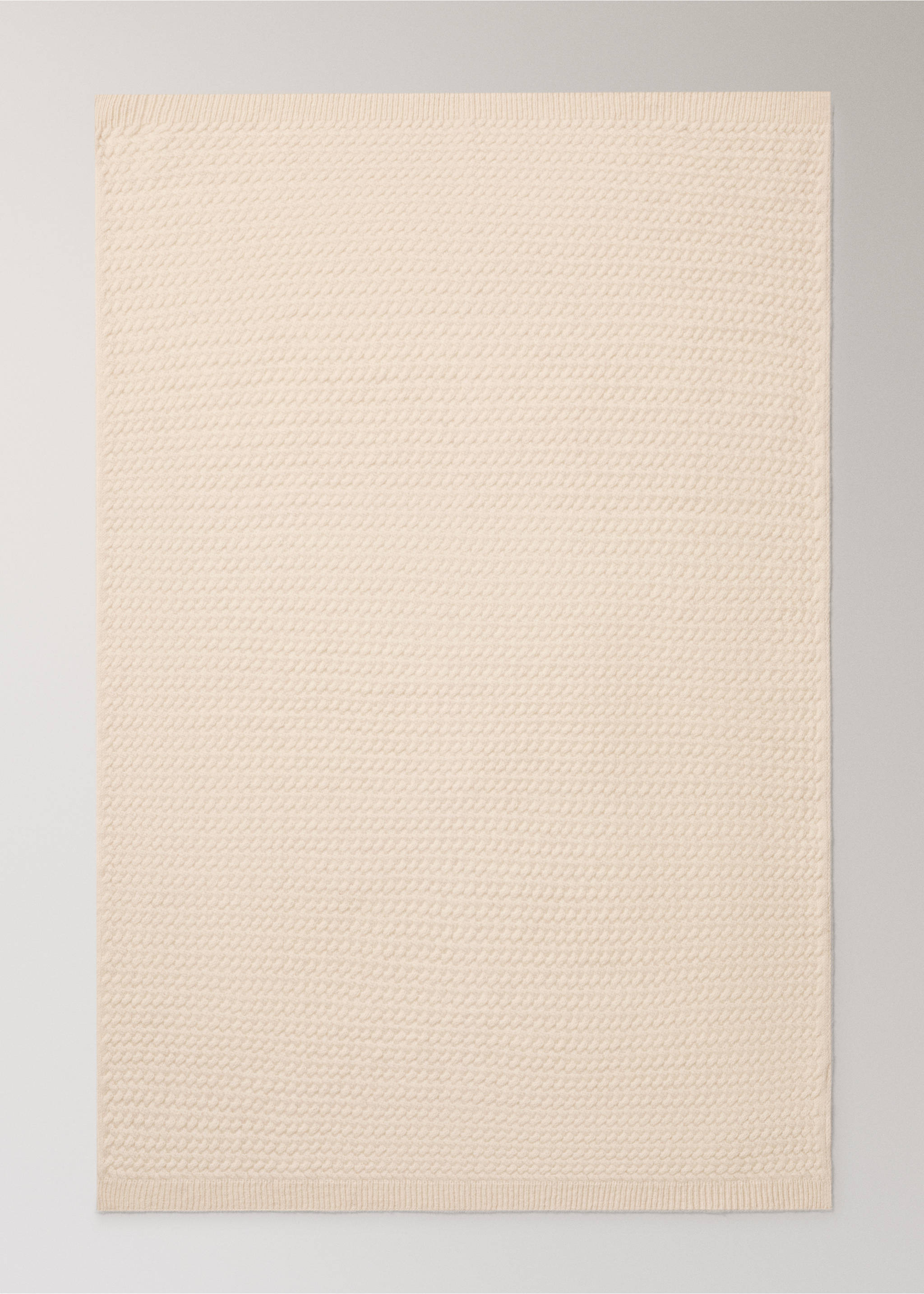 Children's cashmere wool knitted blanket - Details of the article 3, Ecru. Ref: 17033321-00.
