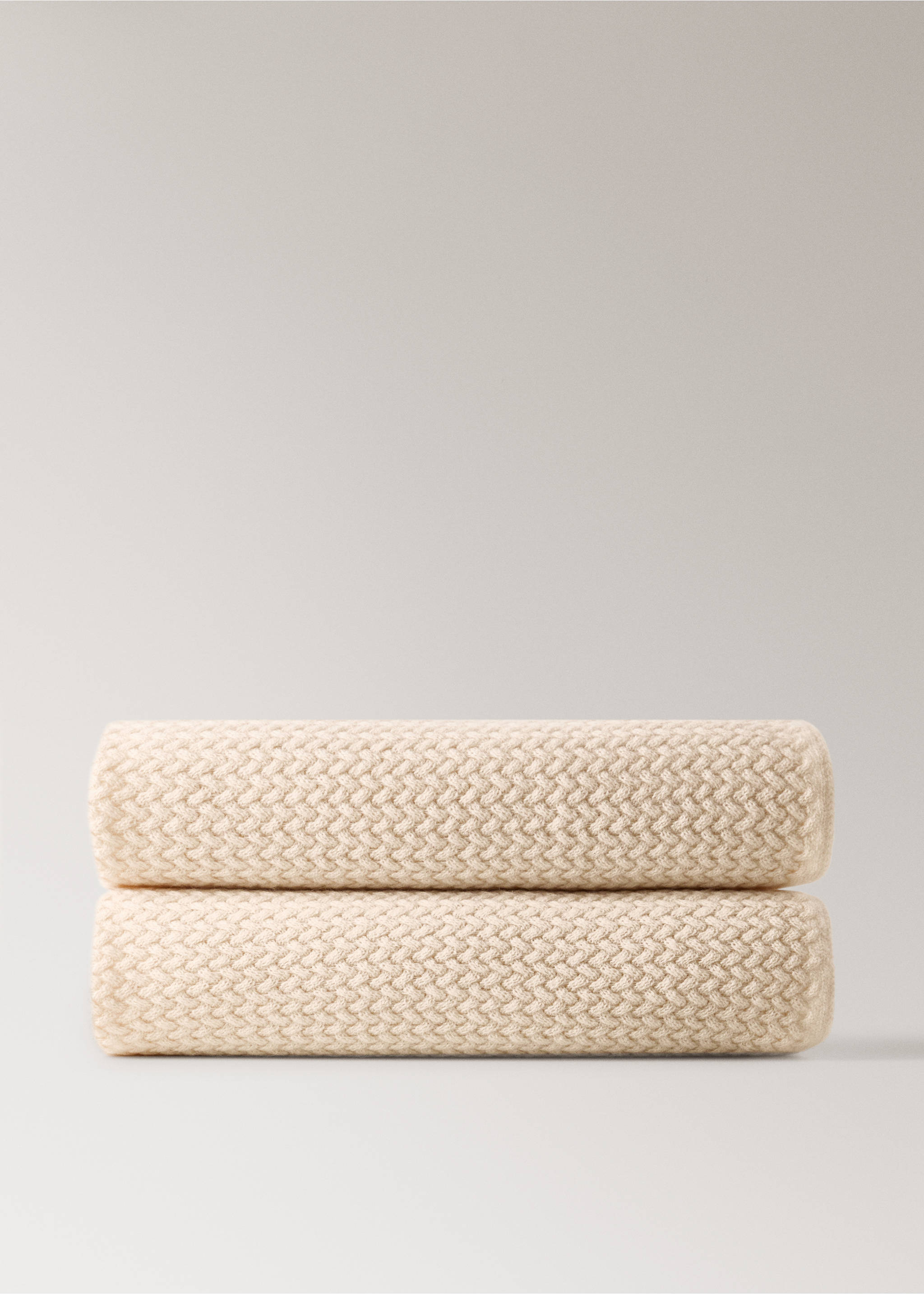 Children's cashmere wool knitted blanket - Article without model, Ecru. Ref: 17033321-00.