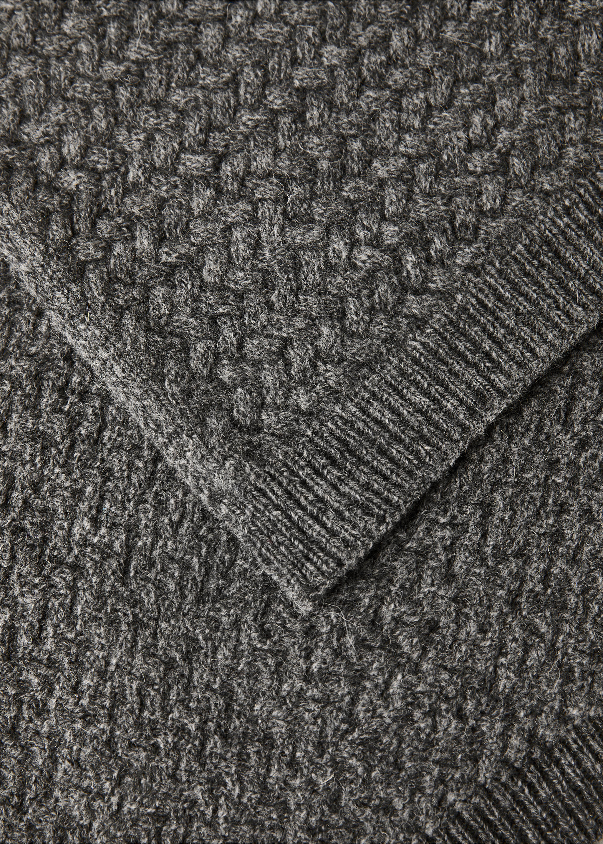 Children's cashmere wool knitted blanket - Details of the article 1, Dark Grey. Ref: 17033321-00.