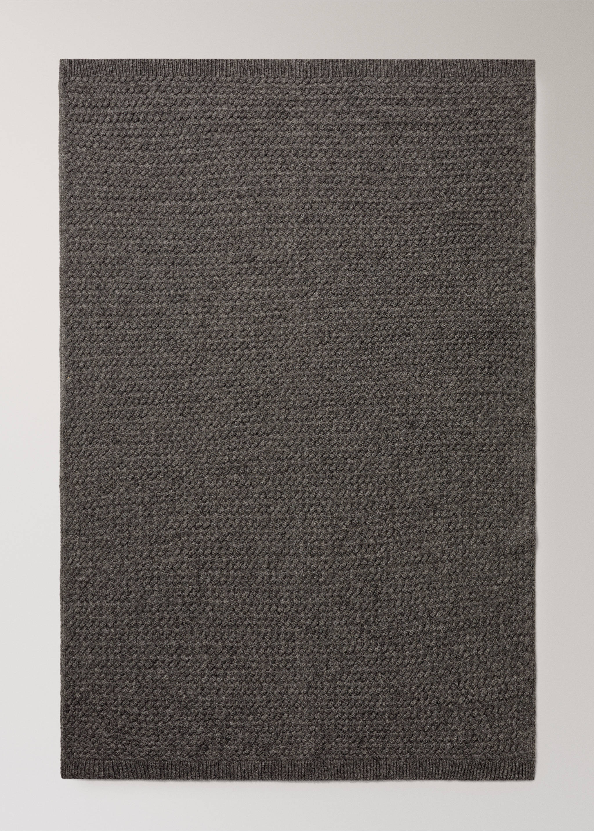 Children's cashmere wool knitted blanket - Details of the article 3, Dark Grey. Ref: 17033321-00.