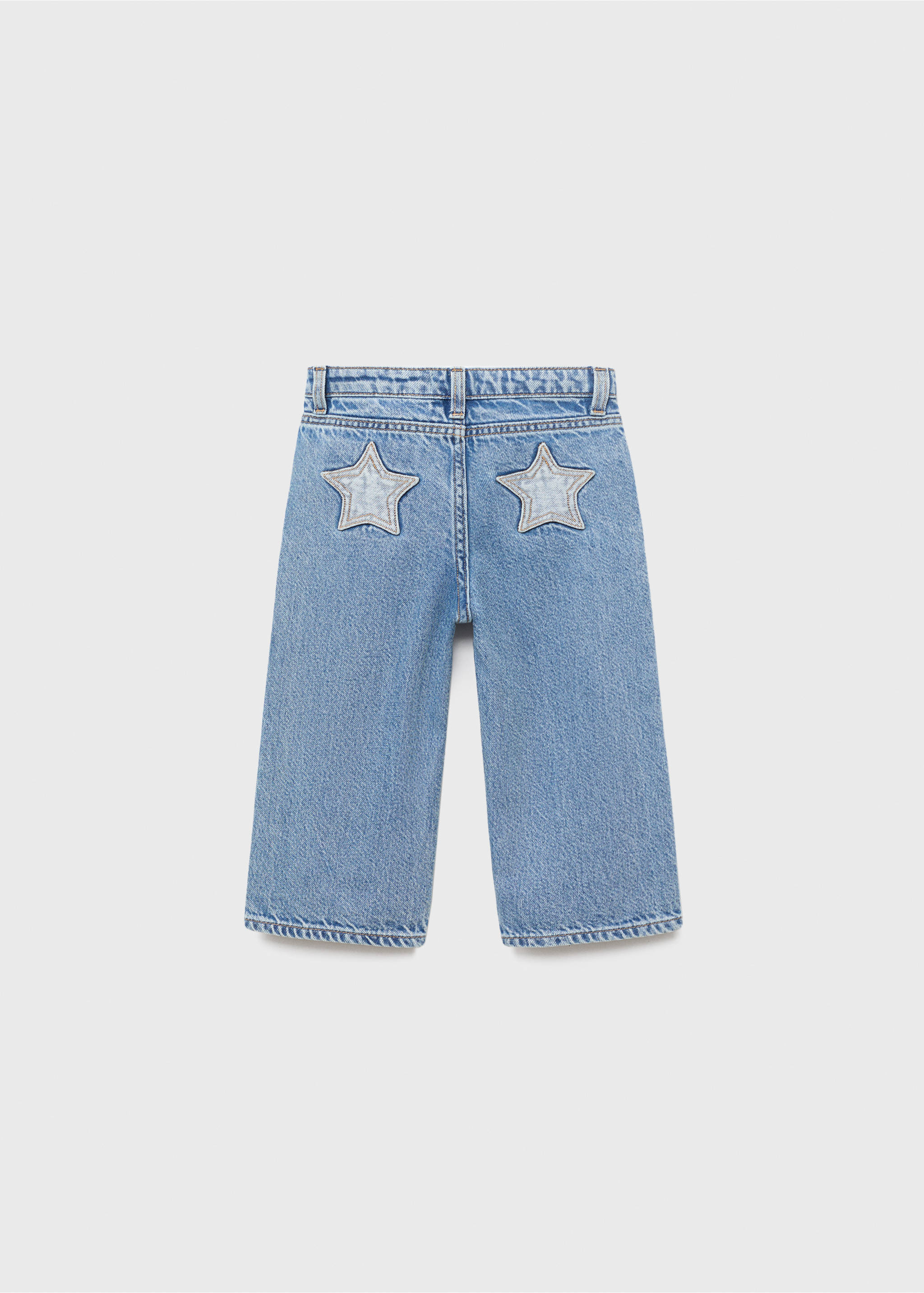Jeans rectos algodón - Reverso del artículo, Azul medio. Ref: 17033796-00.